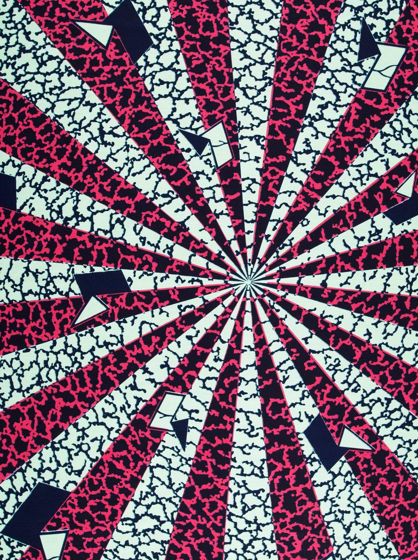 Vibrant pink black geometric patterned wax hollandais vl03967.033