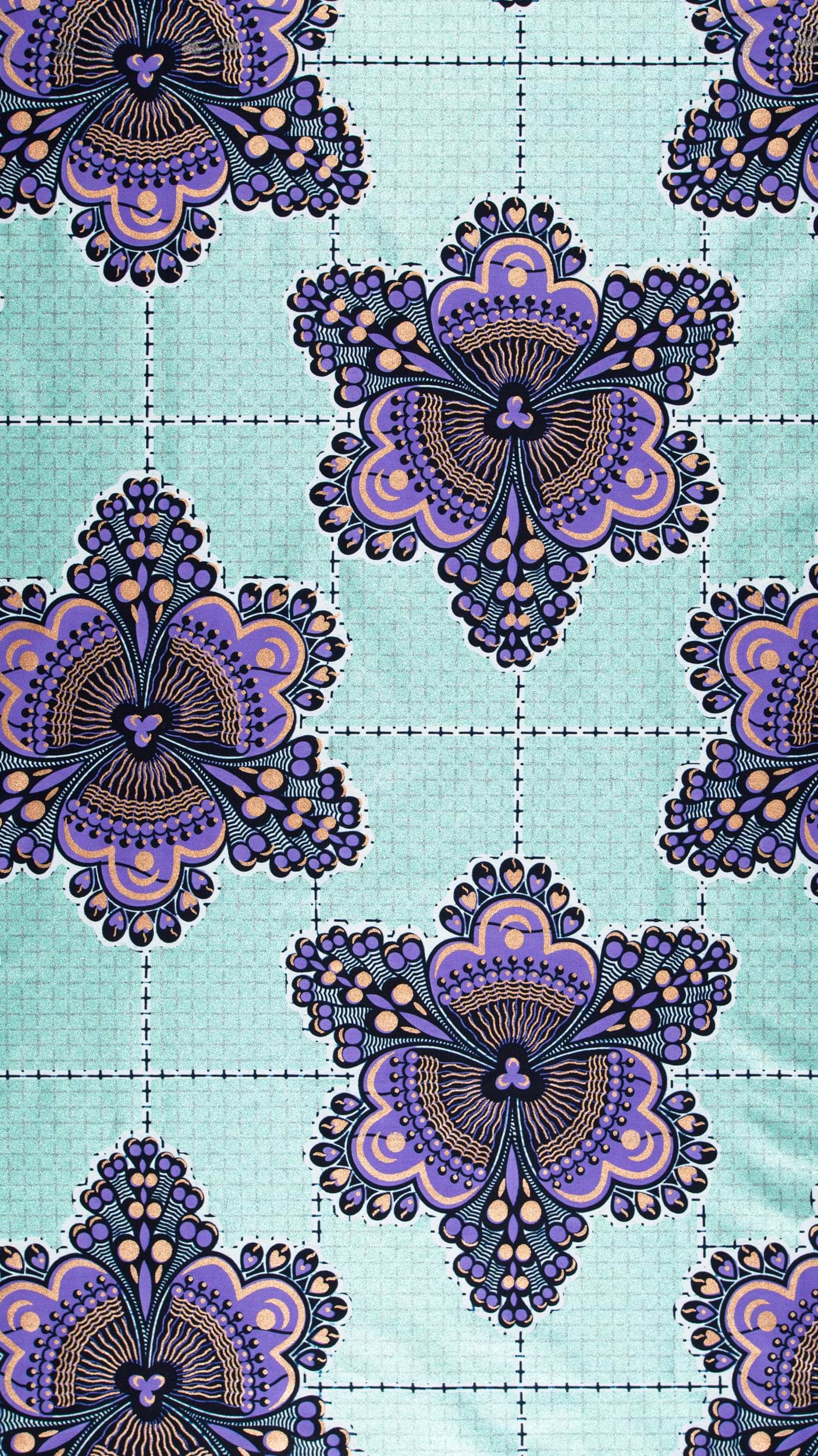 Purple brown floral-patterned fabric light wax glitterglam vl04185.016