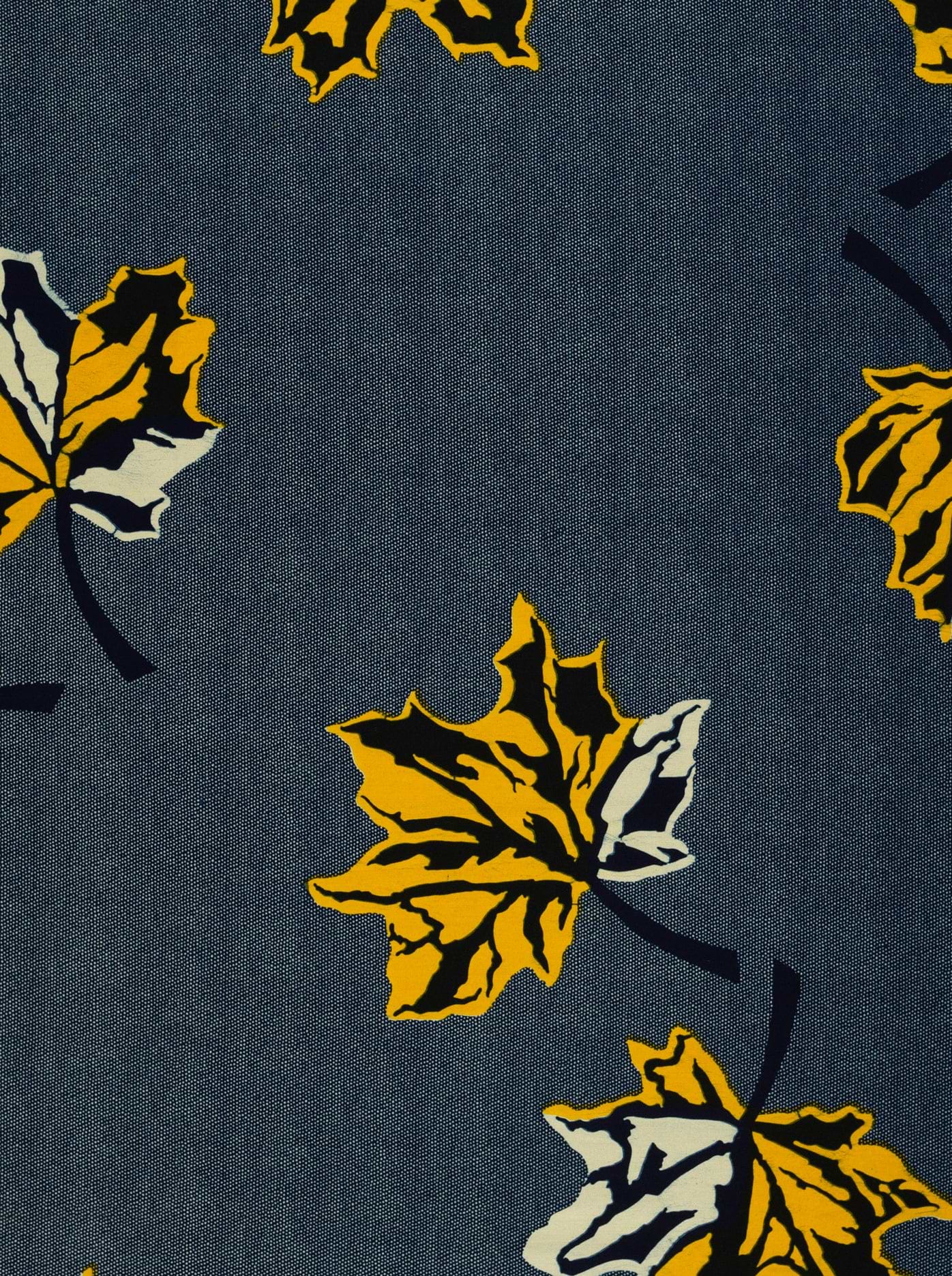 Blue fabric pattern stylized maple wax hollandais vl04735.087
