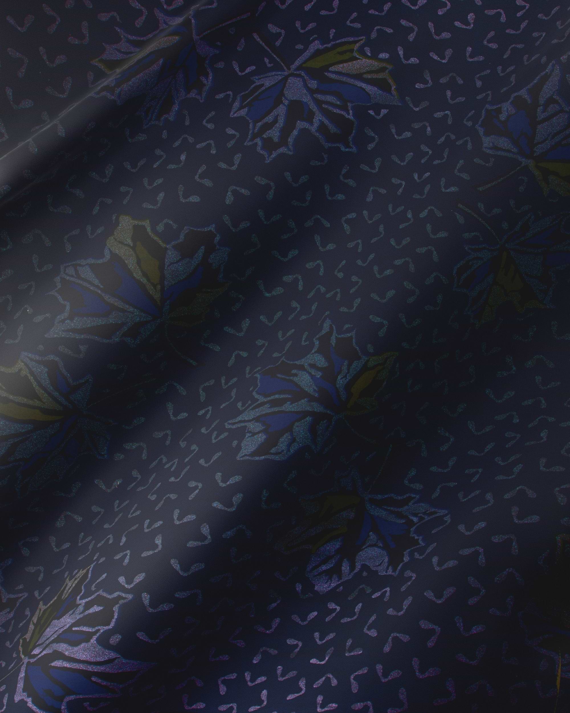 Dark blue fabric subtle floral sky wax vl04735.094