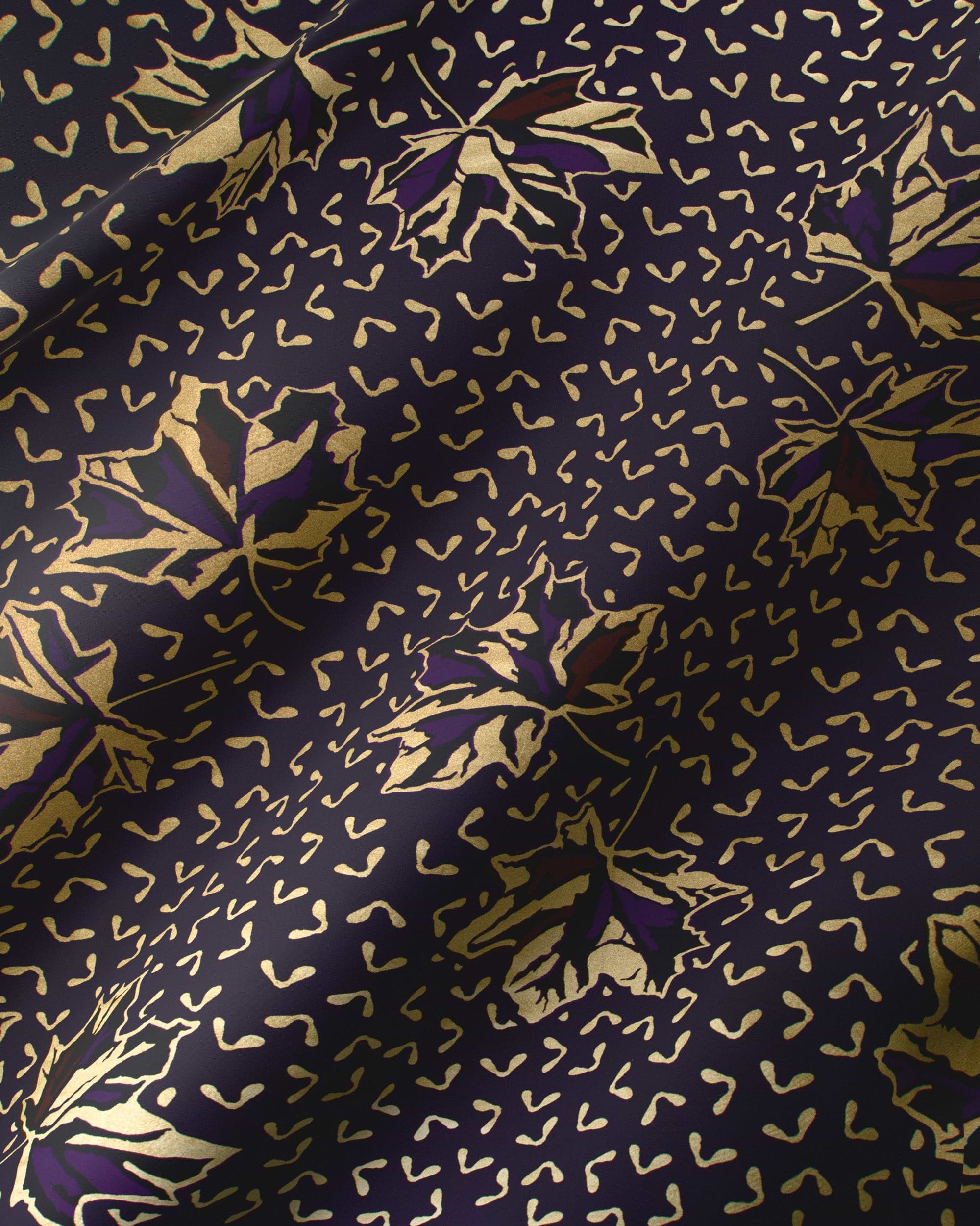 Dark purple fabric pattern gold-leaf sky wax vl04735.096