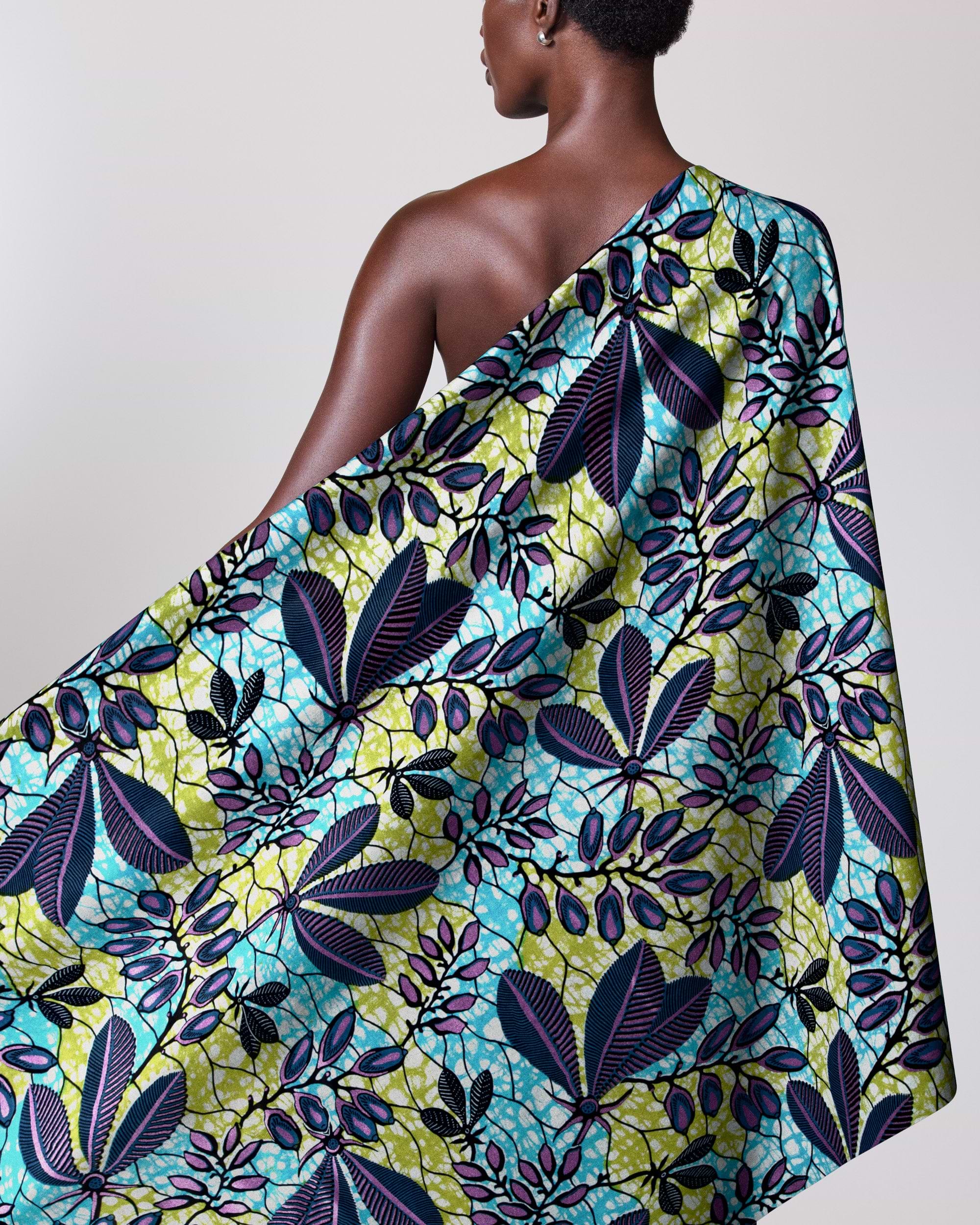 Vibrant one-shoulder dress bold green super-wax vl08588.009