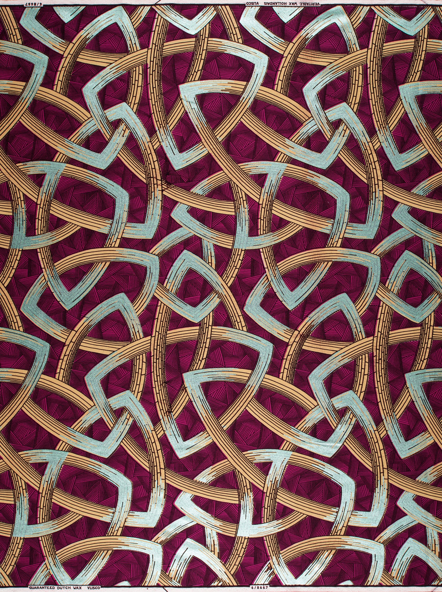 Vibrant maroon fabric intricate geometric wax hollandais vl08667.005