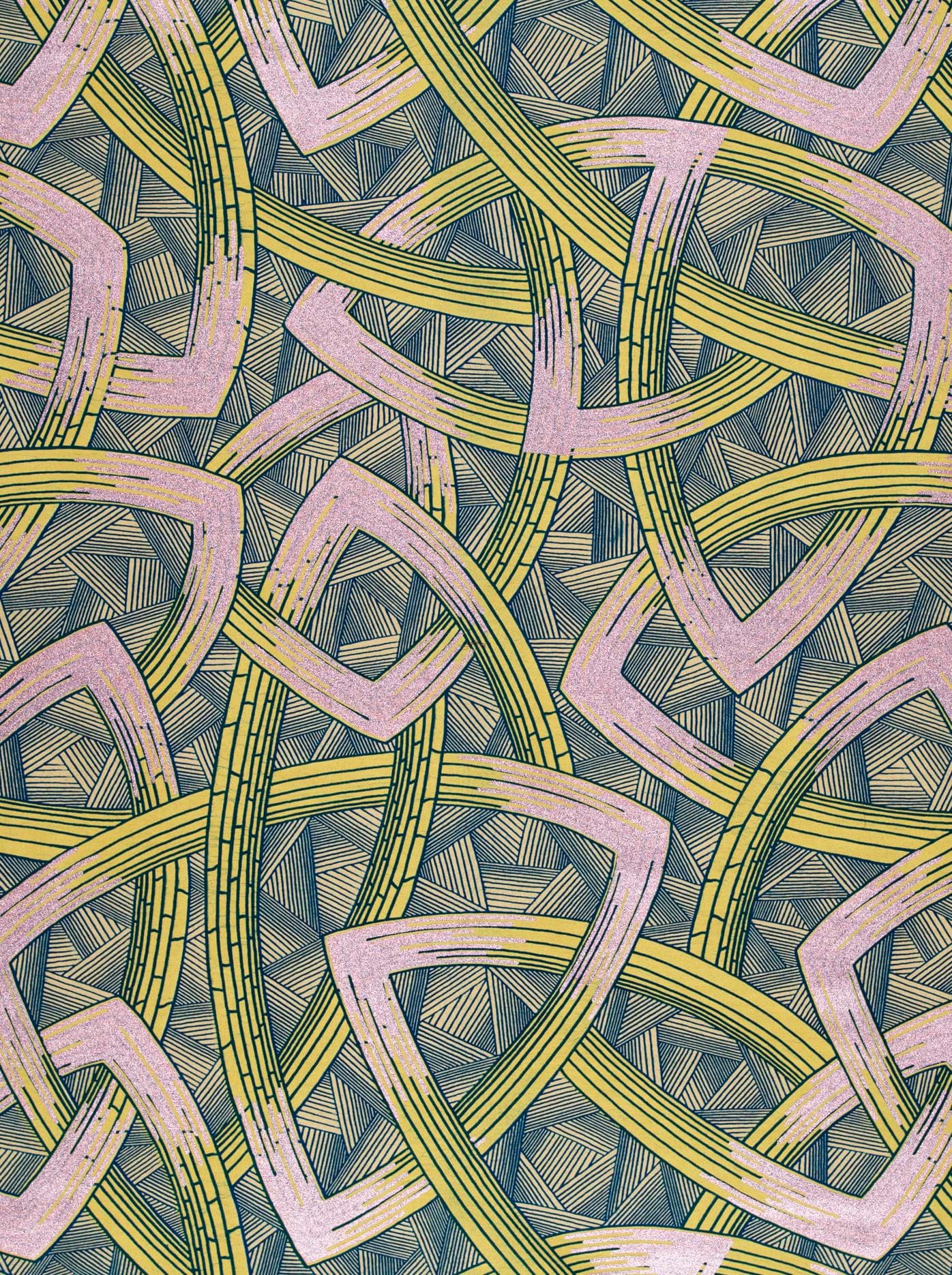 Patterned fabric interwoven bands soft wax hollandais vl08667.006