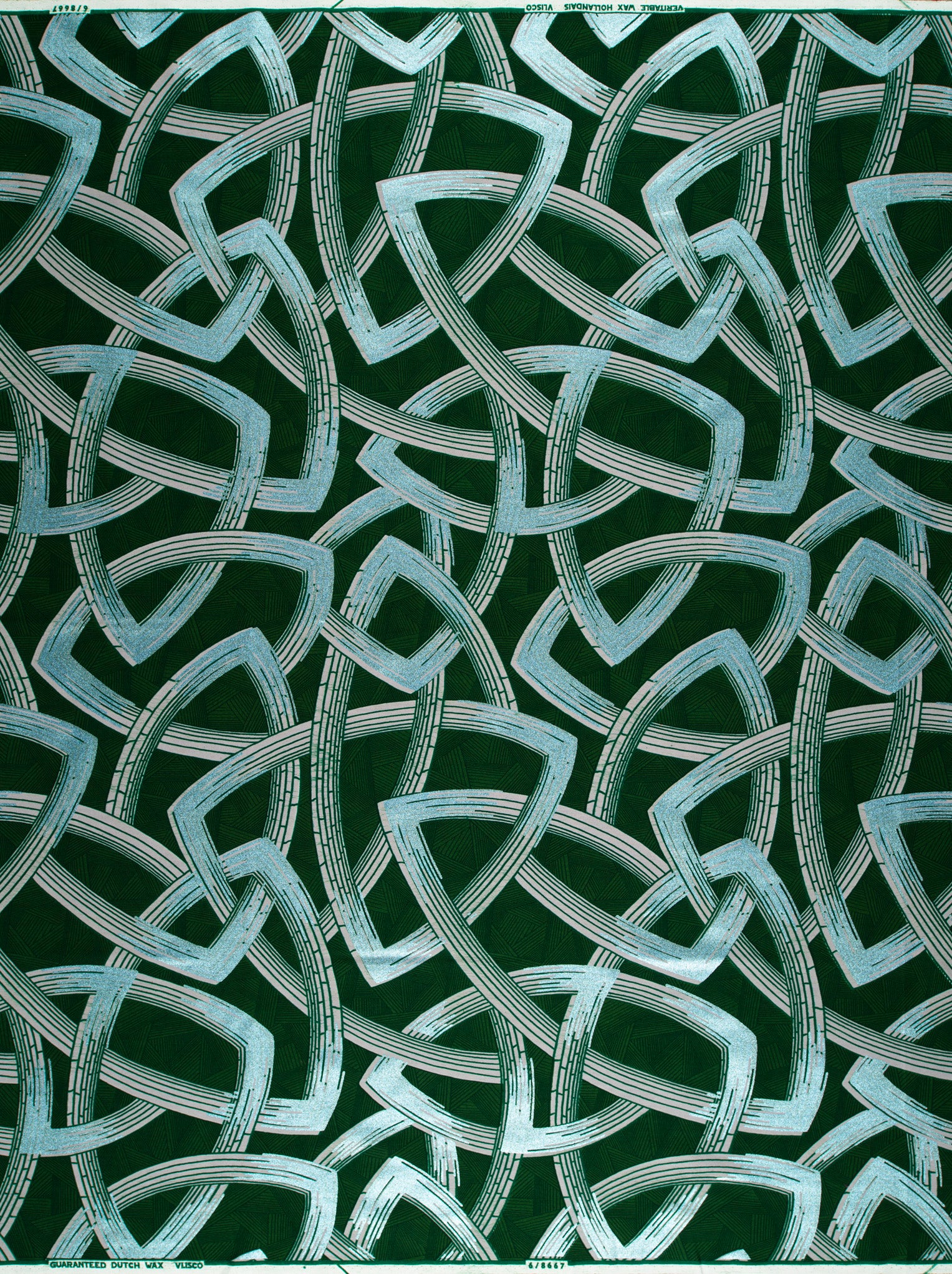 Dark green fabric intricate pattern wax hollandais vl08667.007