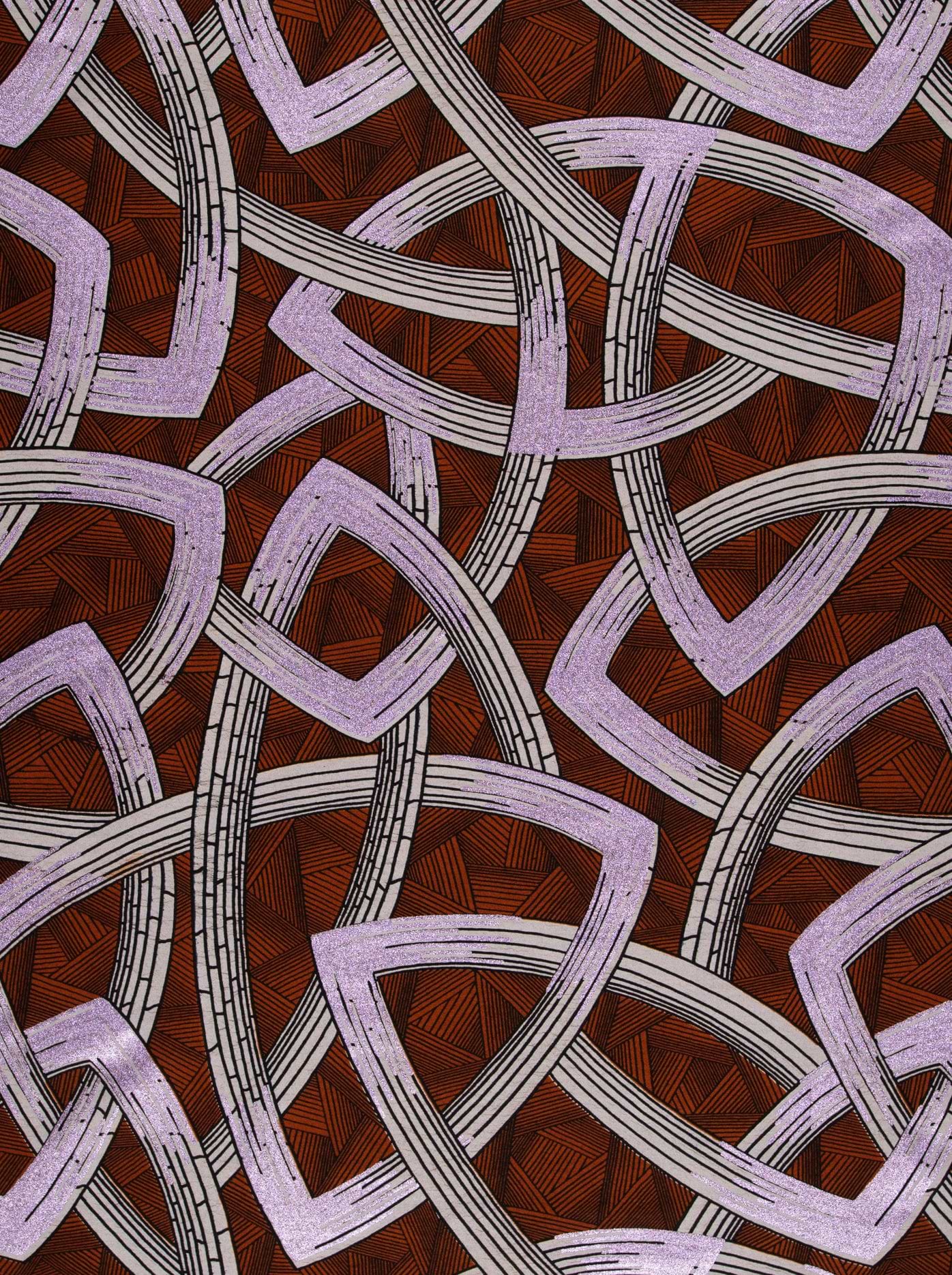 Purple white interwoven geometric pattern wax hollandais vl08667.009