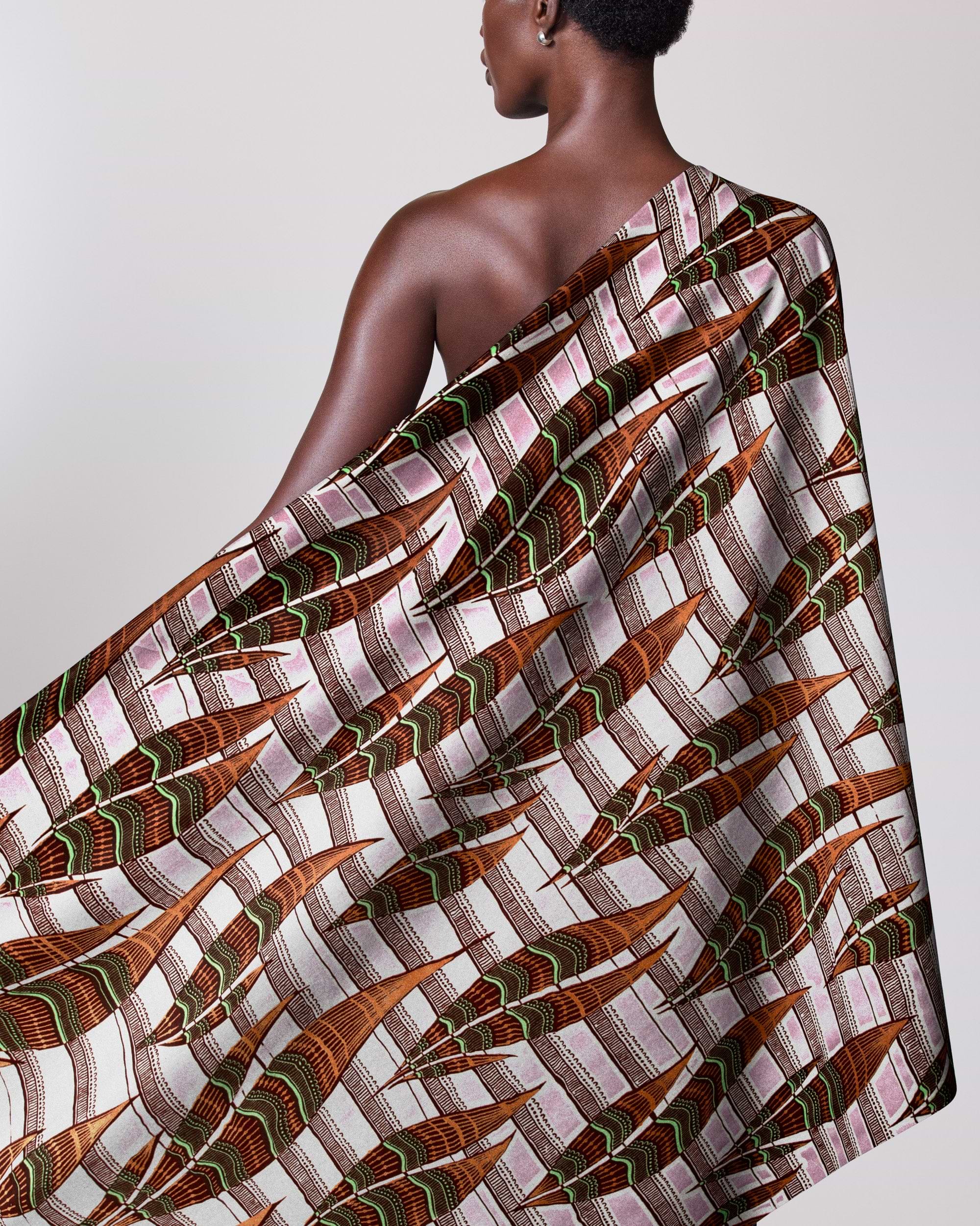 One-shoulder wrap dress bold geometric wax glitterglam vl08792.016