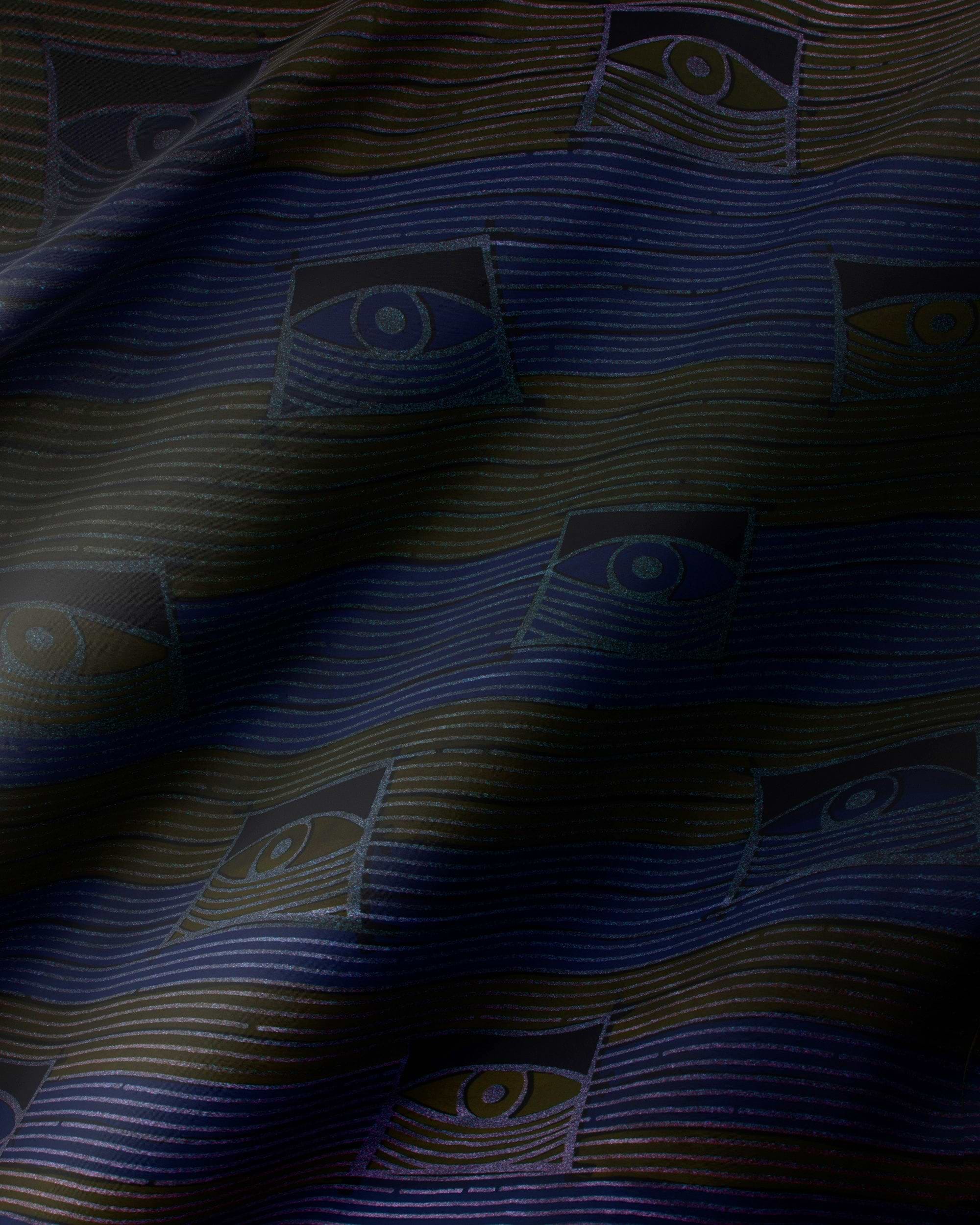 Dark blue gold patterned scarf sky wax vl08902.019
