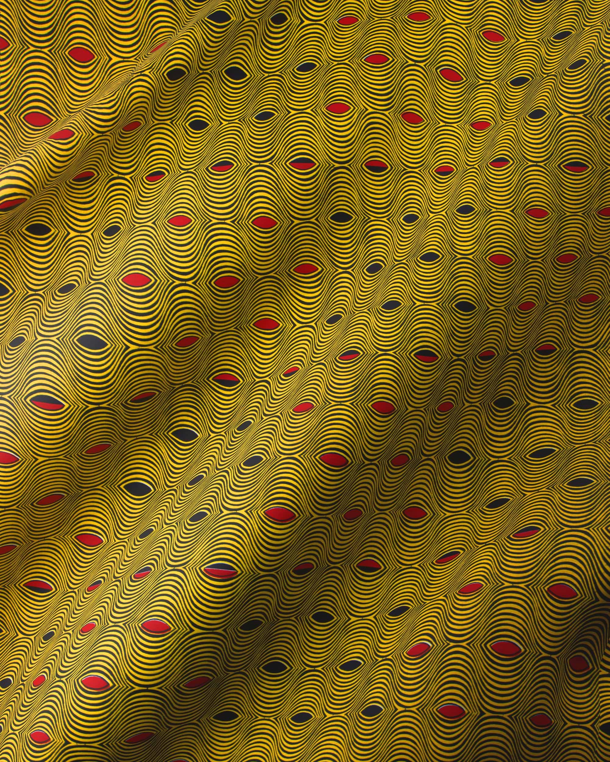 Golden fabric bold pattern concentric wax hollandais vl0h516.126