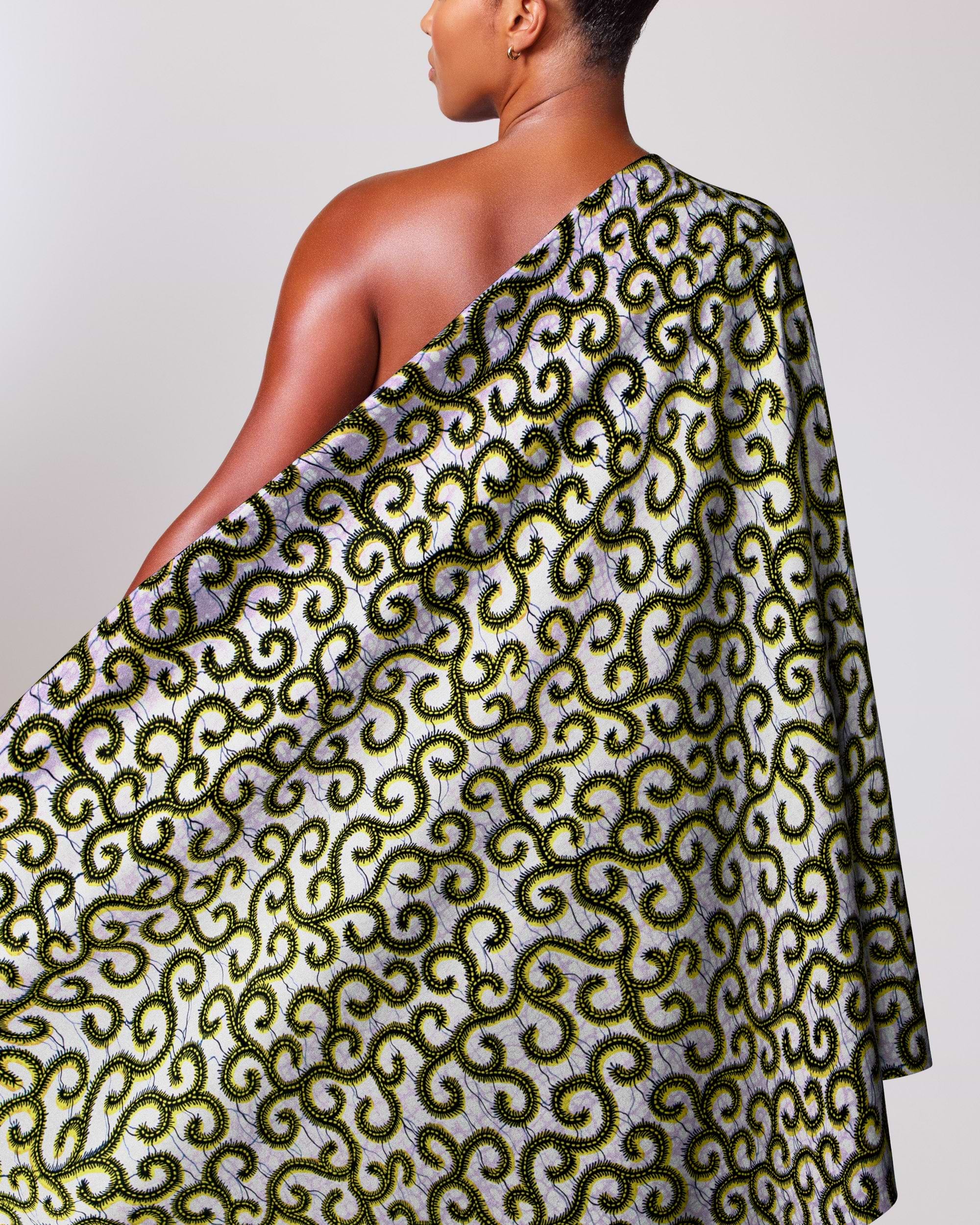 One-shoulder wrap dress vibrant green wax hollandais vl0h907.239