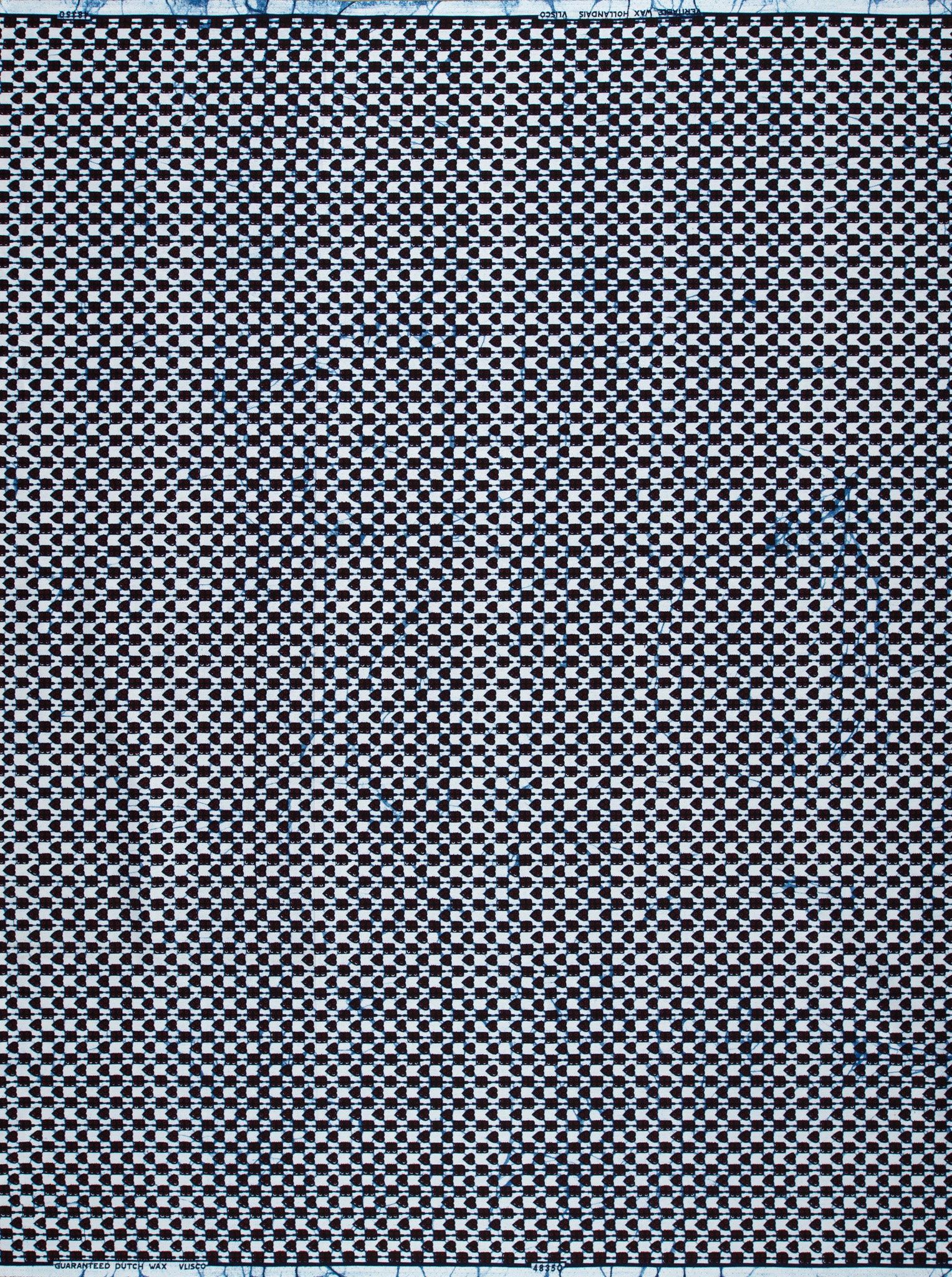 Black white checkered fabric woven wax hollandais vl48350.030
