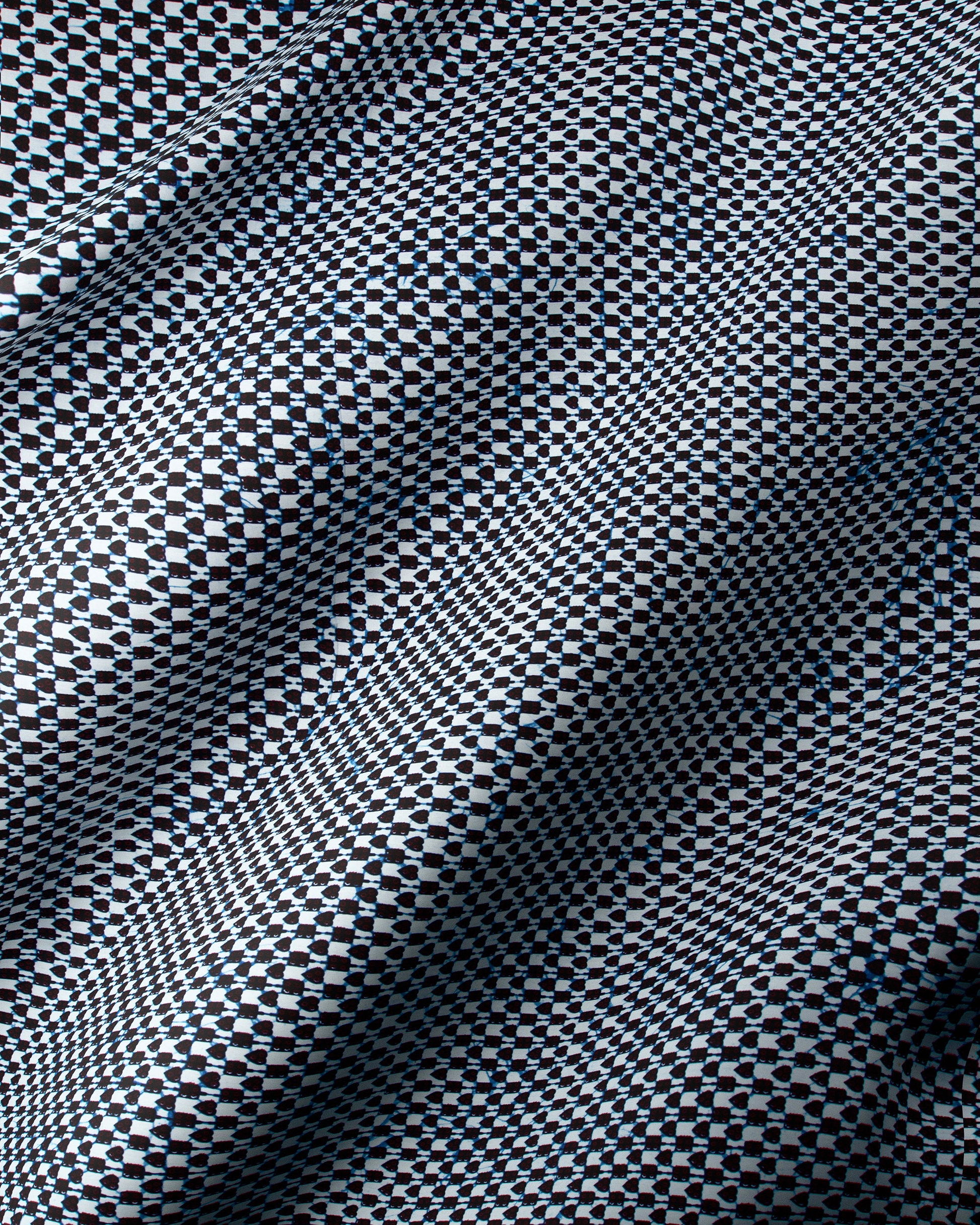 Black white checkered fabric subtle wax hollandais vl48350.030