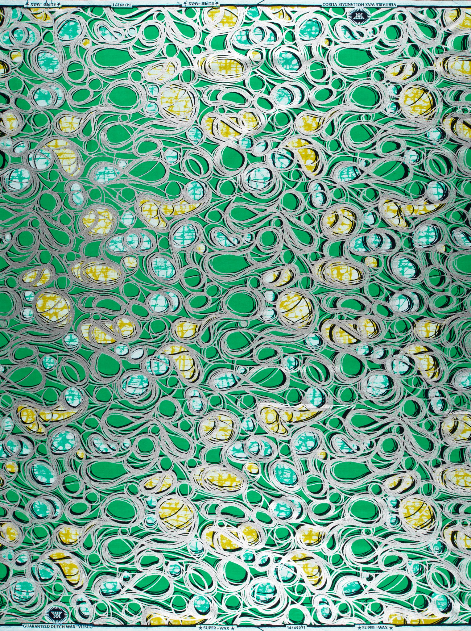 Vibrant green fabric bold abstract super-wax vl49271.018