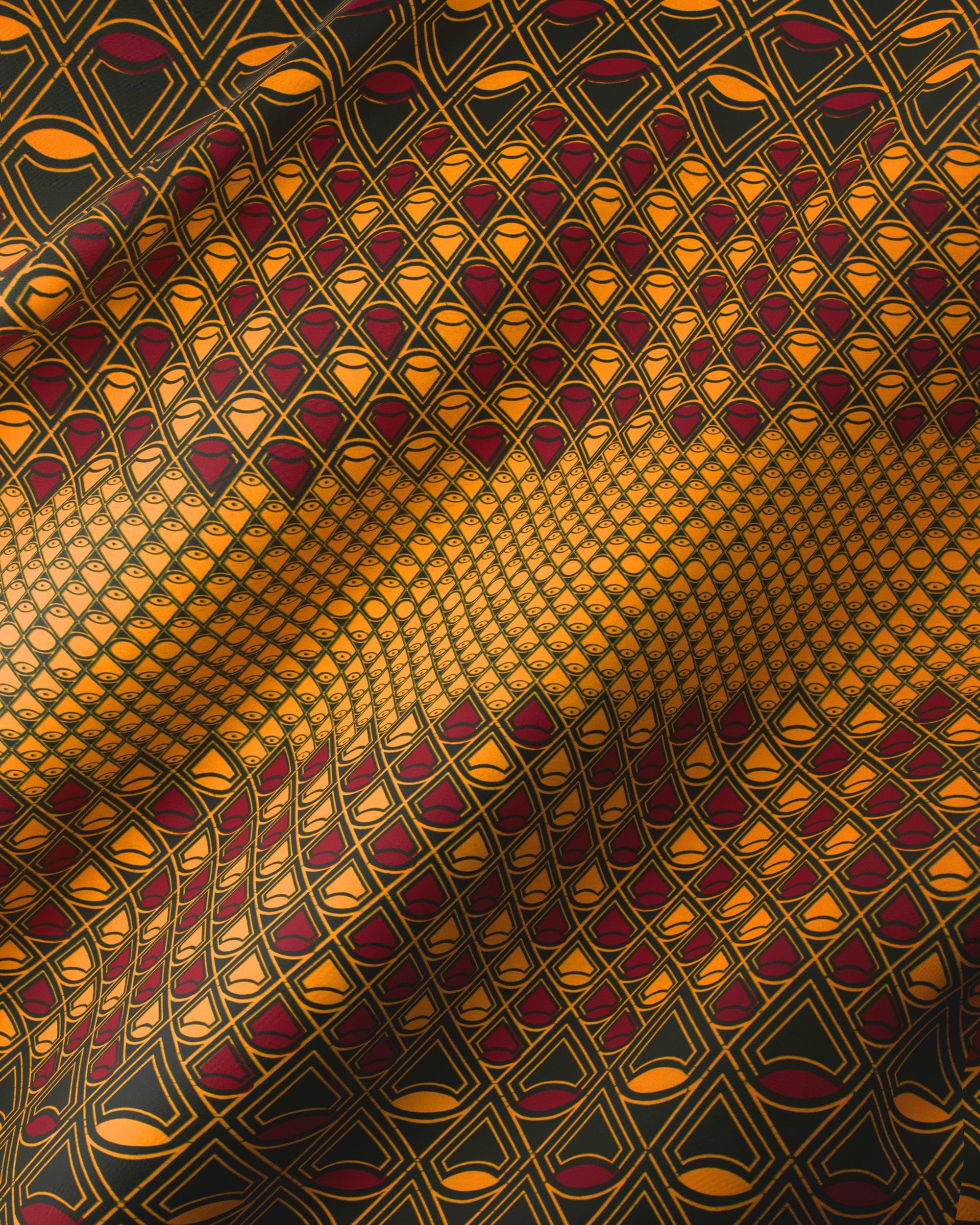 Richly patterned fabric bold geometric wax hollandais vl50100.055
