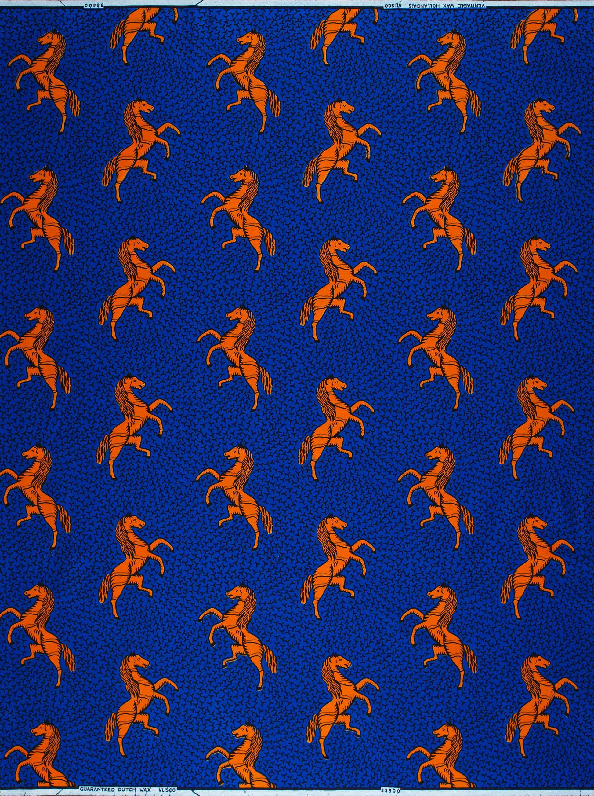 Vibrant orange horse pattern printed wax hollandais vl53500.131
