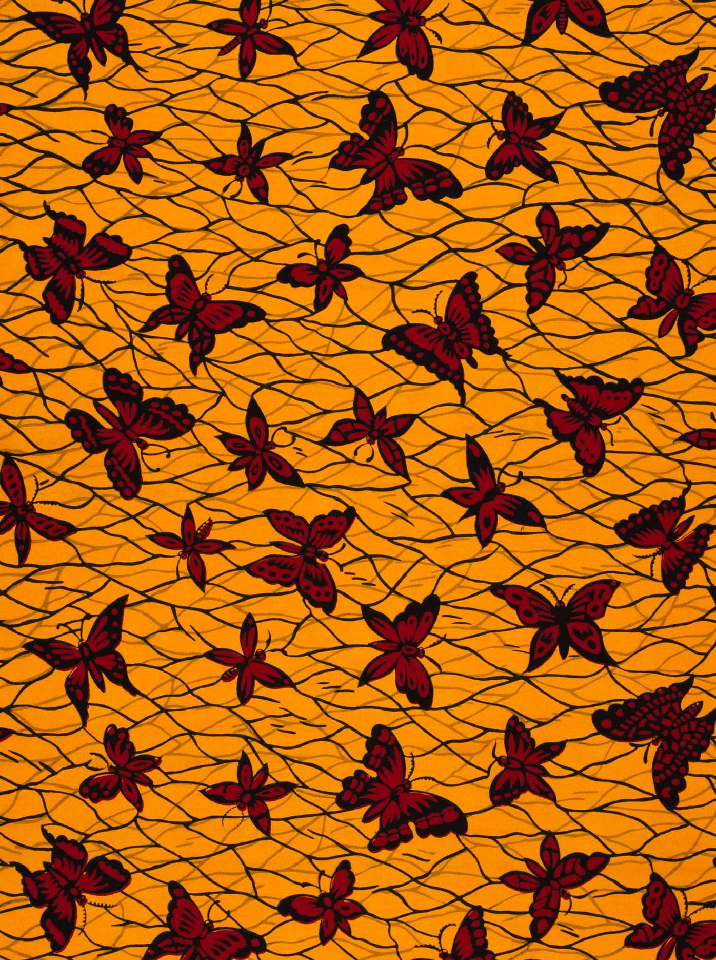 Vibrant orange fabric adorned pattern wax hollandais vl53700.041