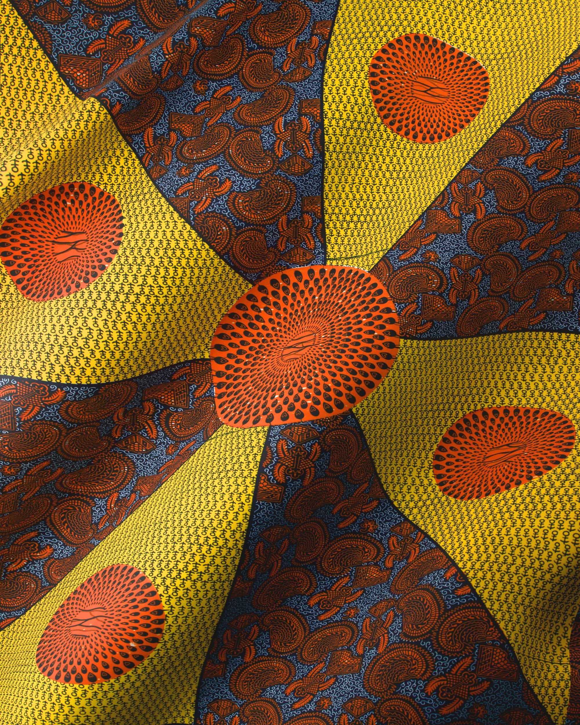 Vibrant patterned fabric wax hollandais vl55650.106