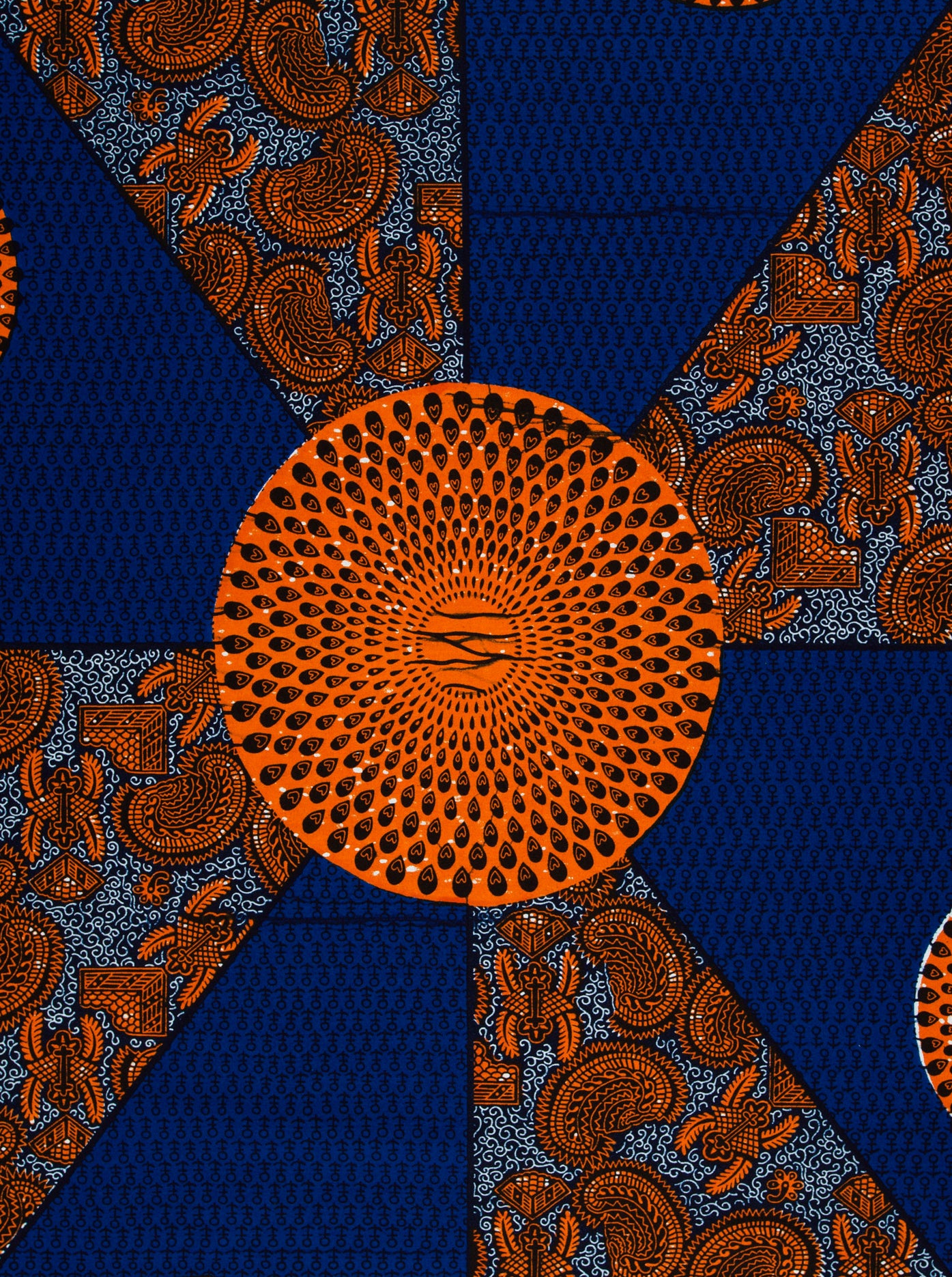 Vibrant orange circular pattern intricate wax hollandais vl55650.140