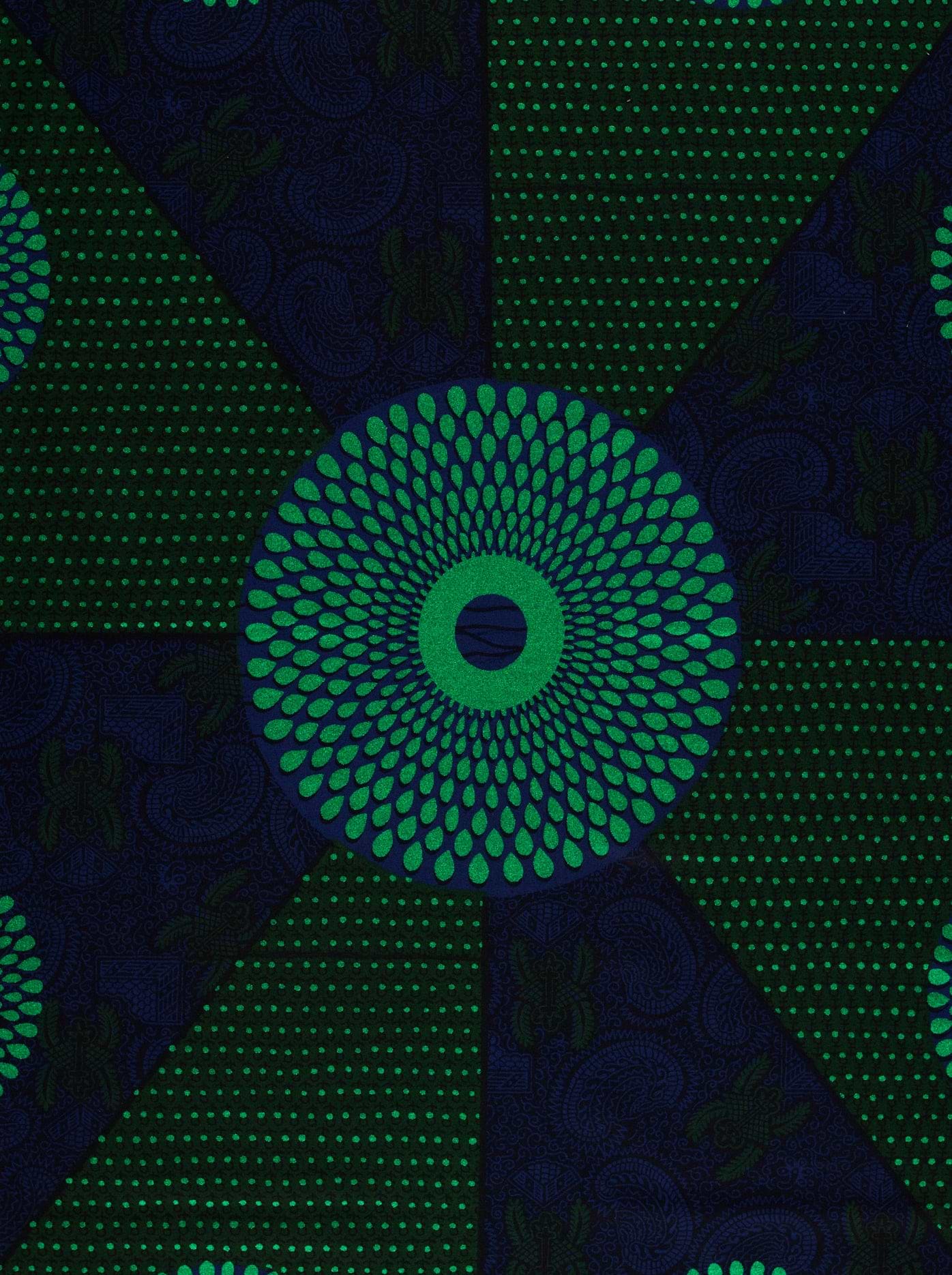 Vibrant green navy blue geometric sky wax vl55650.144