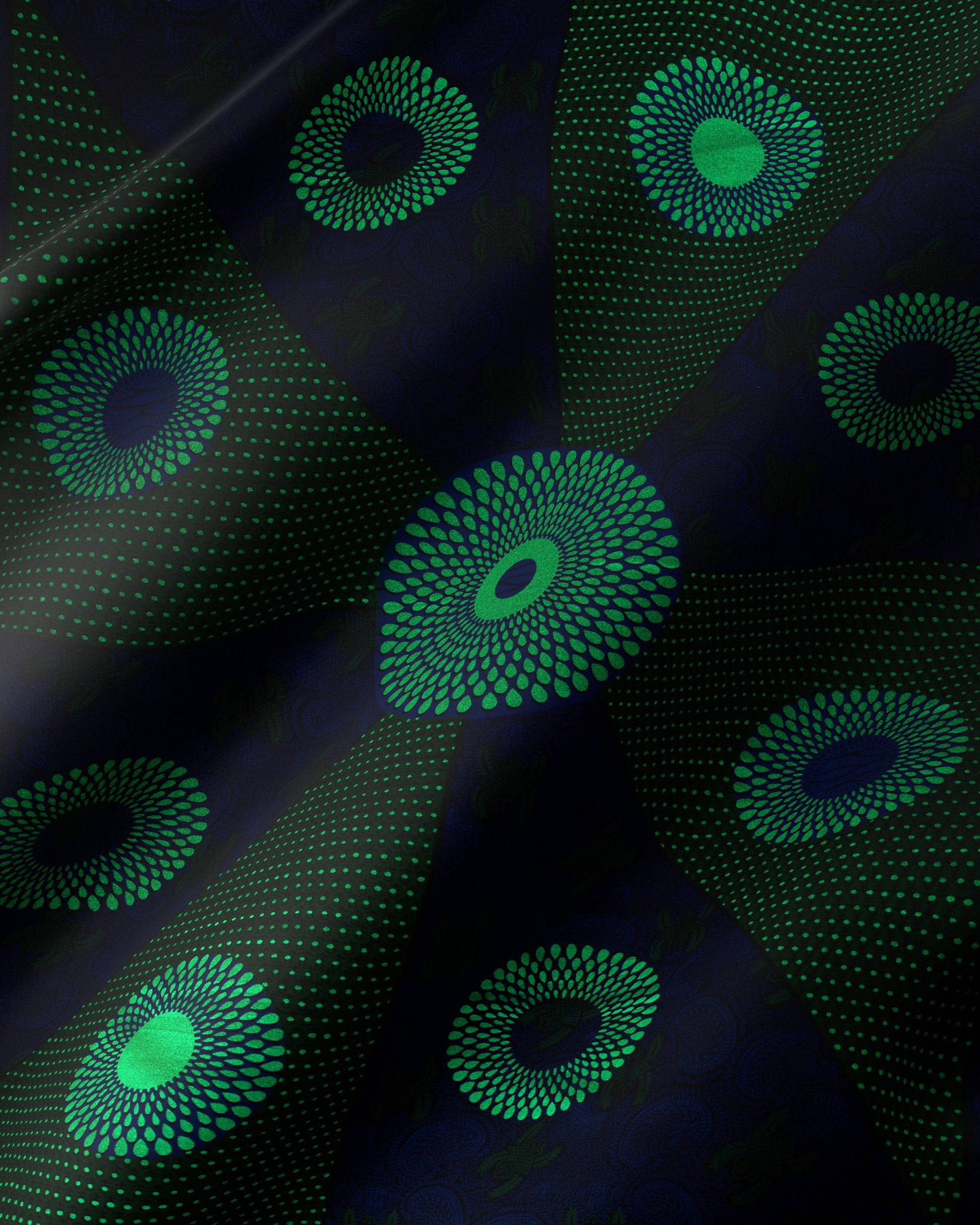 Dark fabric pattern green circular sky wax vl55650.144