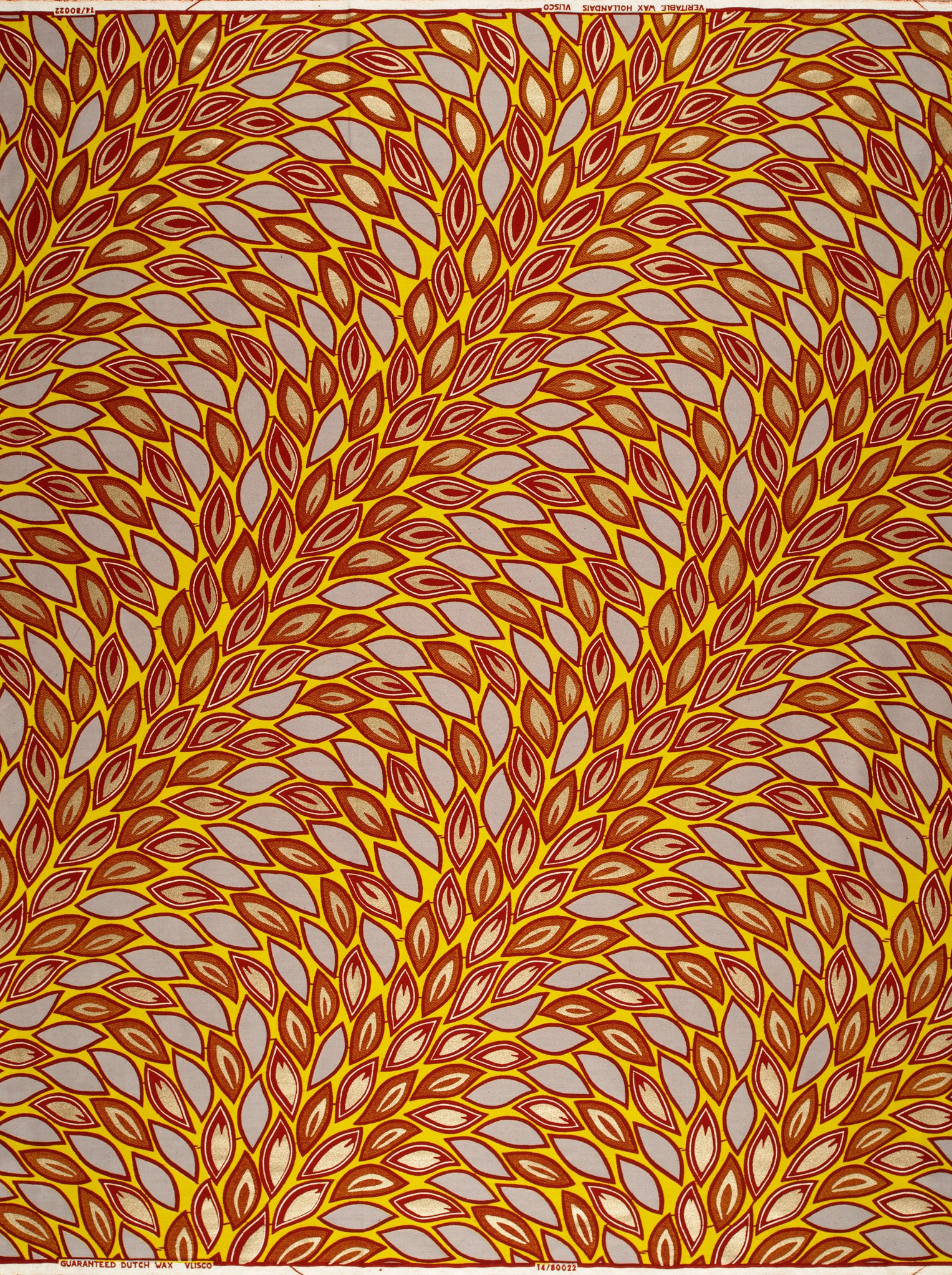 Vibrant yellow fabric pattern stylized wax hollandais vl80022.006
