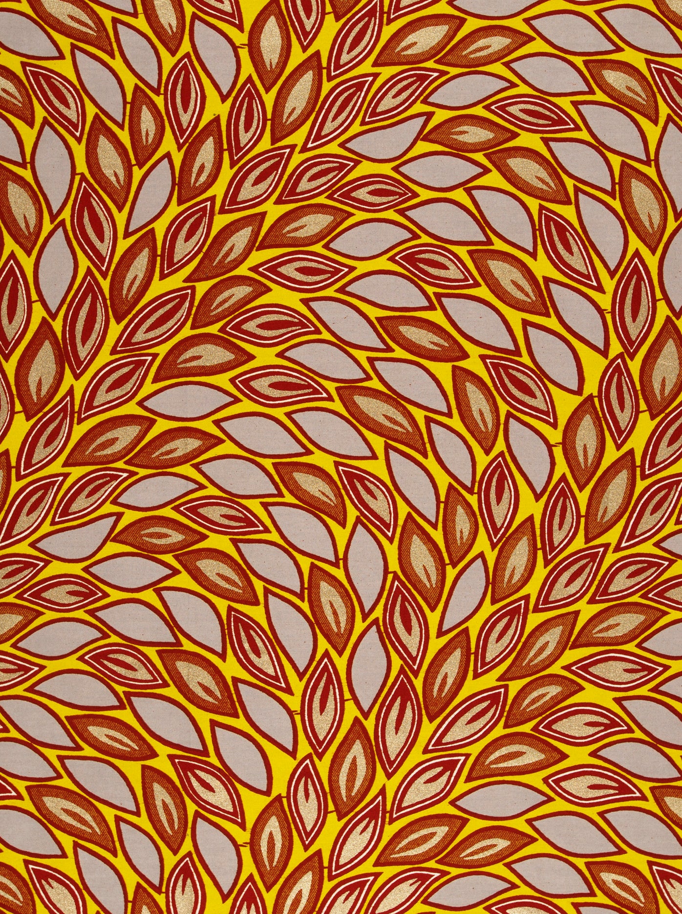 Vibrant yellow fabric adorned pattern wax hollandais vl80022.006