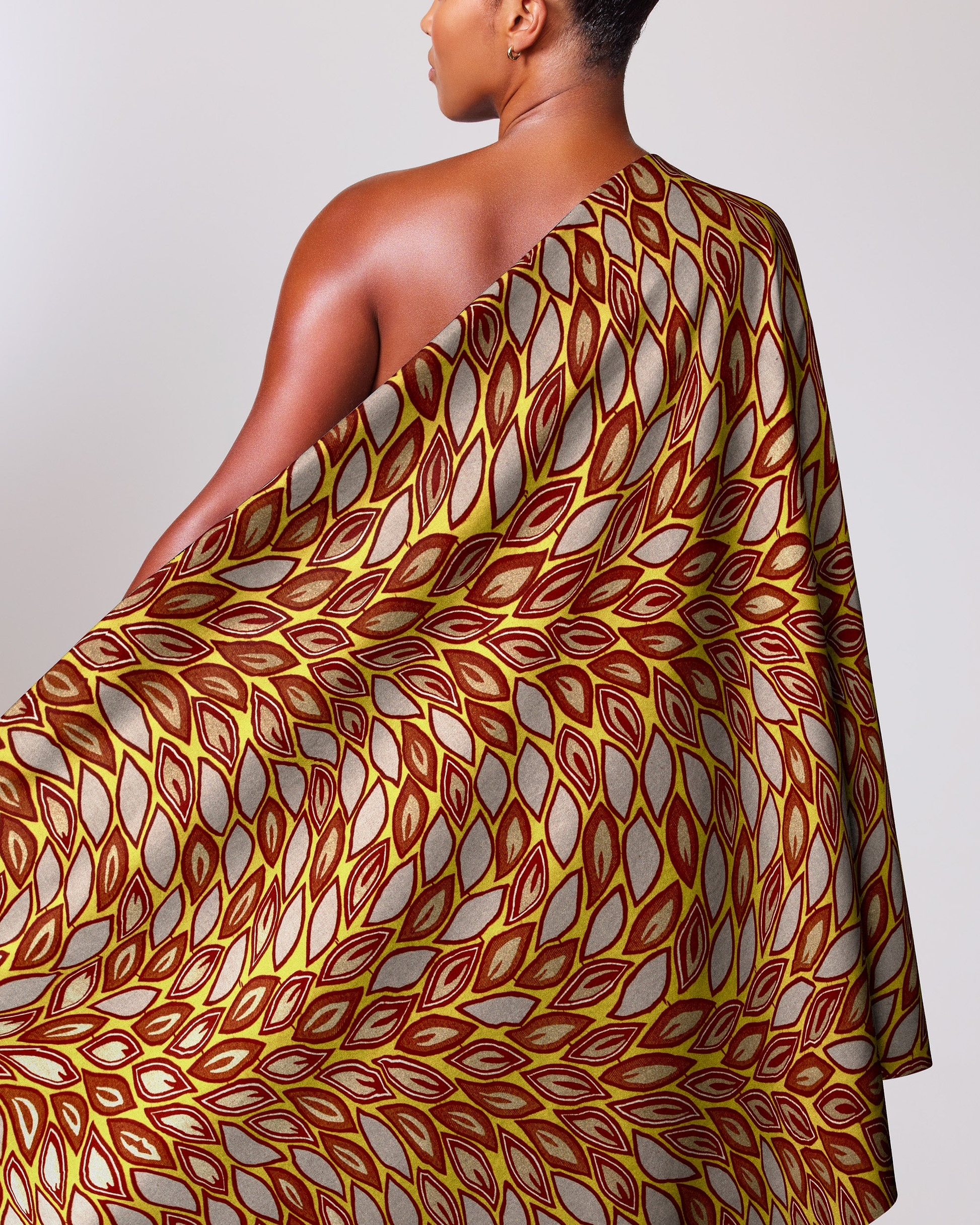 Vibrant yellow rust-red beige geometric-patterned wax hollandais vl80022.006