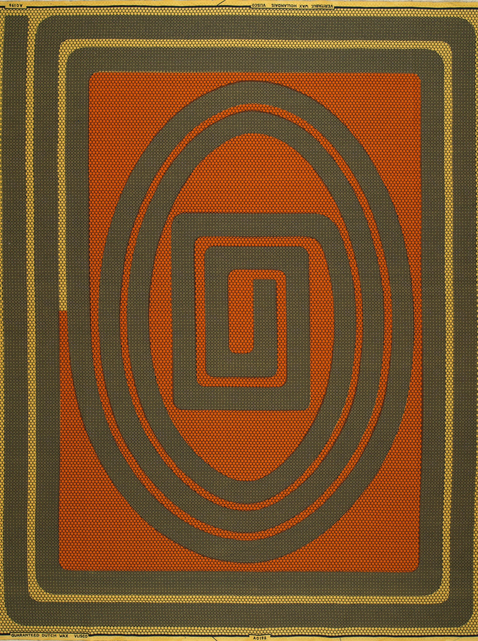 Orange gray patterned rug wax hollandais vla0196.117