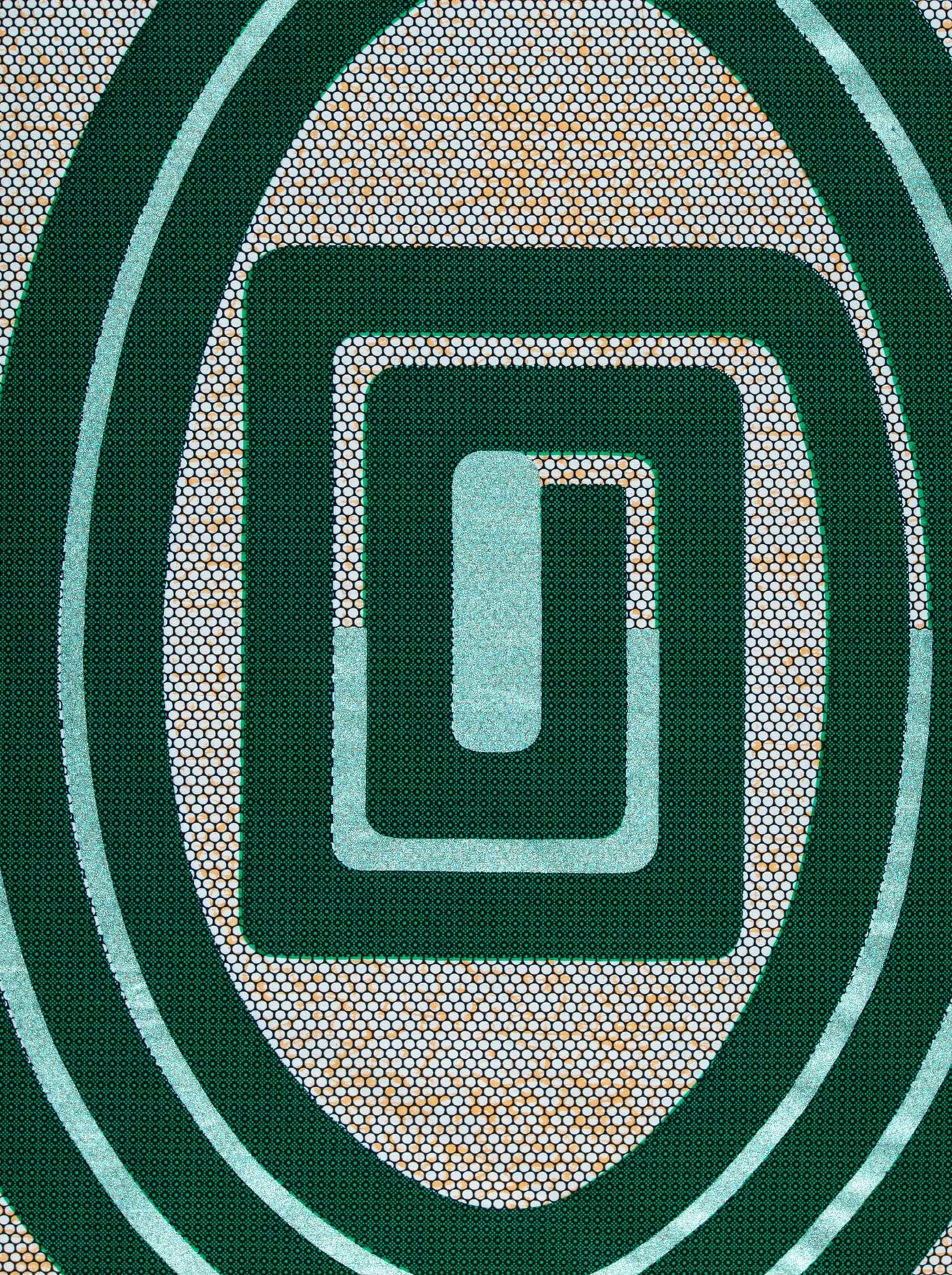 Dark green teal geometric pattern wax hollandais vla0196.127