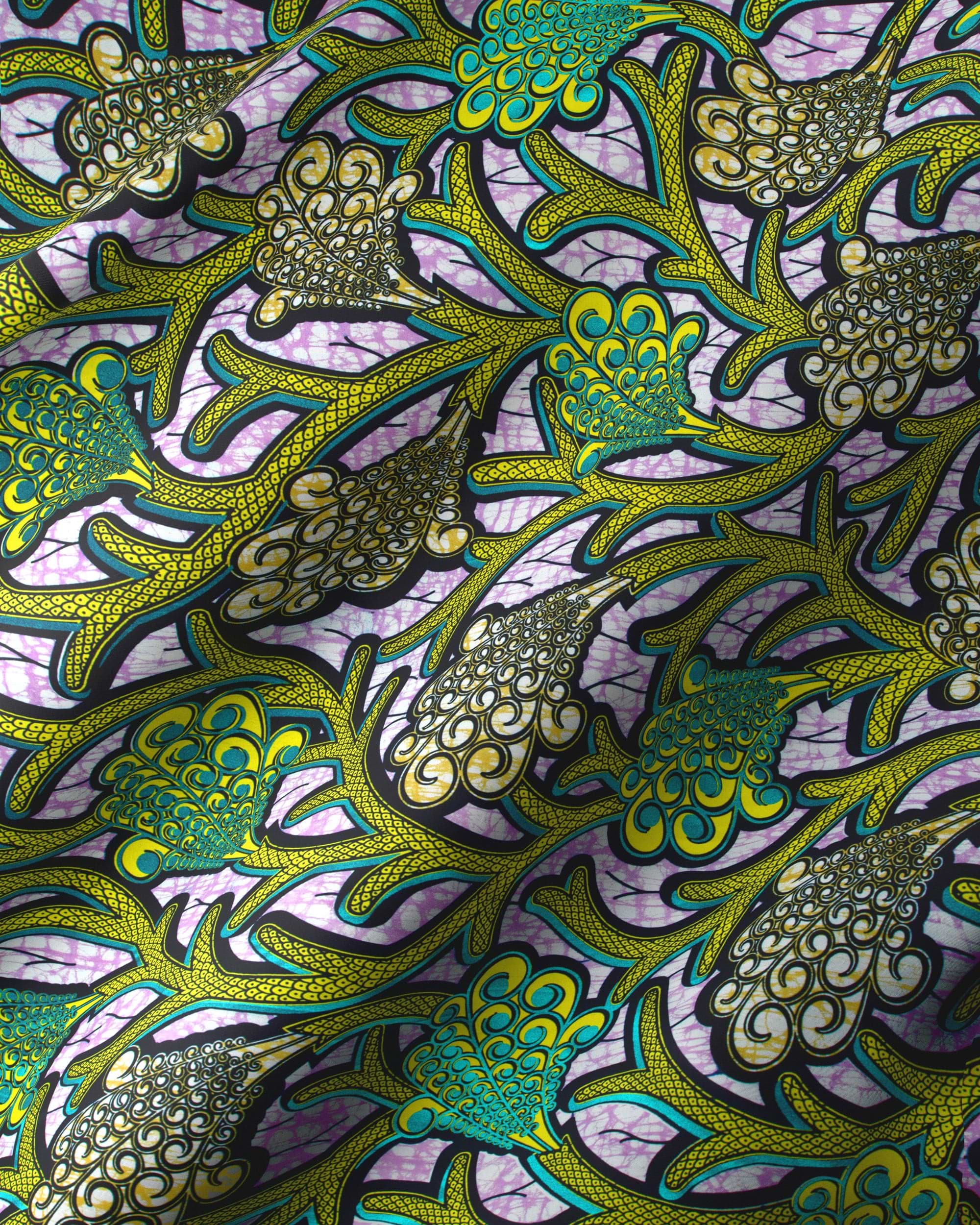 Vibrant african print fabric intricate super-wax vla0374.028