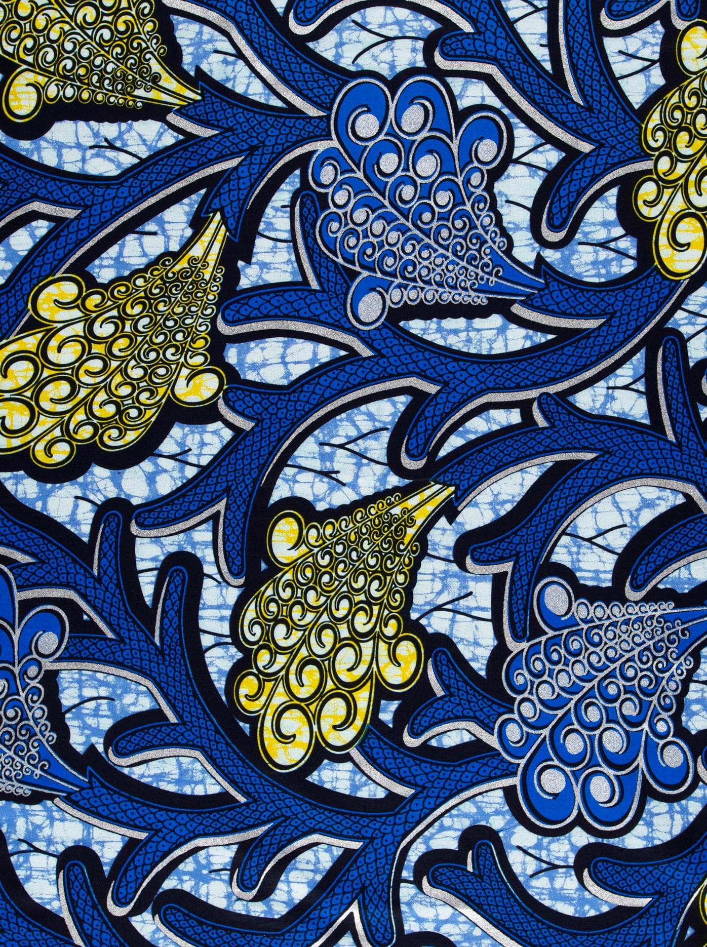 Vibrant blue gold african print super-wax vla0374.029