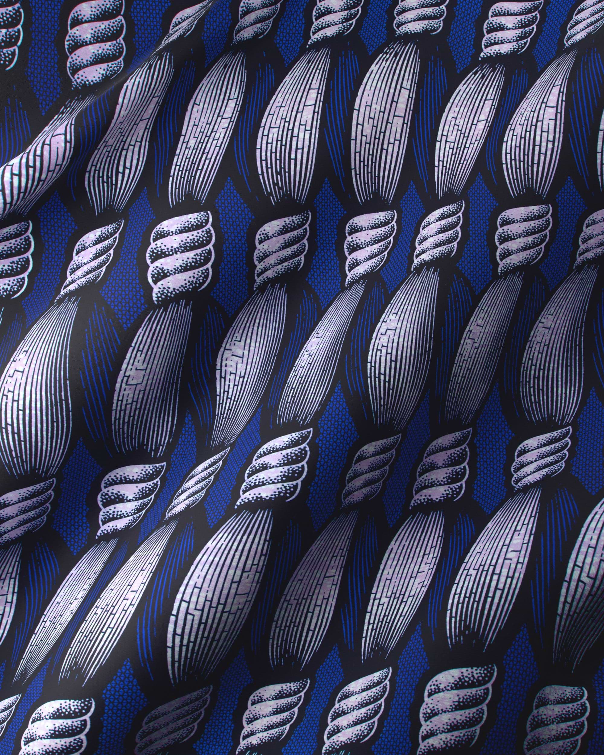 Blue fabric pattern stylized textured wax hollandais vla0840.012