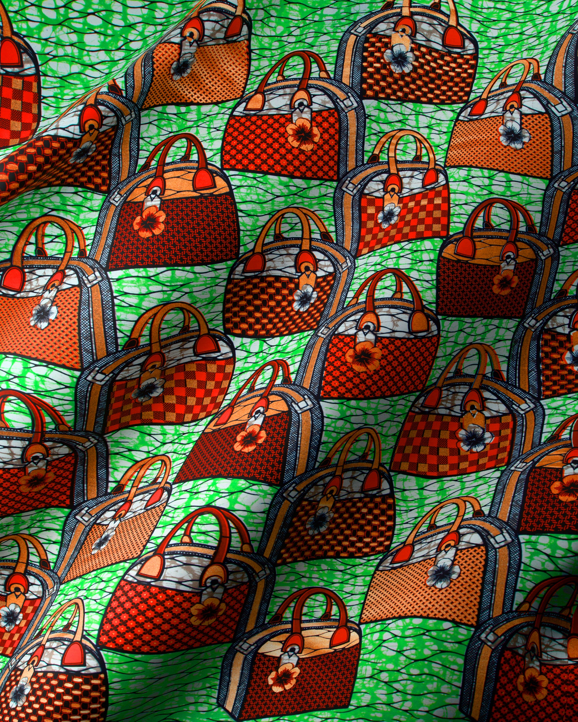 Vibrant green fabric pattern stylized super-wax vla1106.110