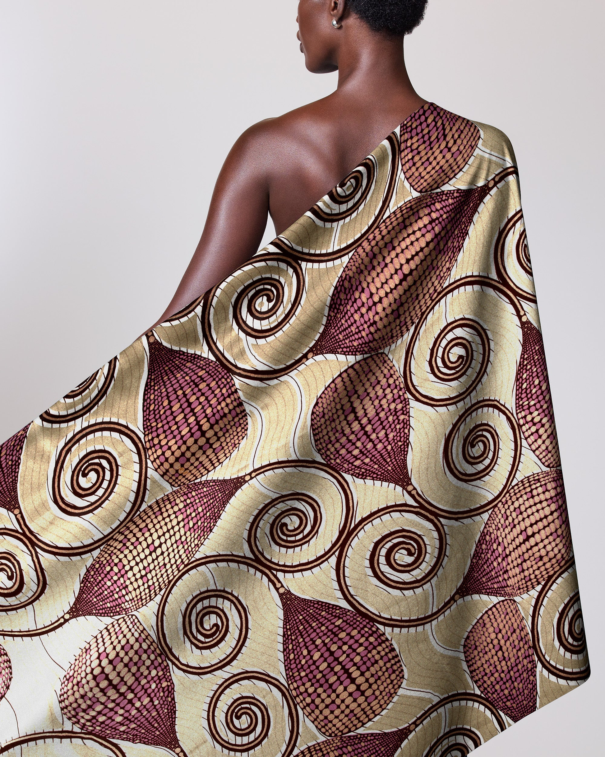 One-shoulder wrap dress vibrant pattern wax glitterglam vla1230.045