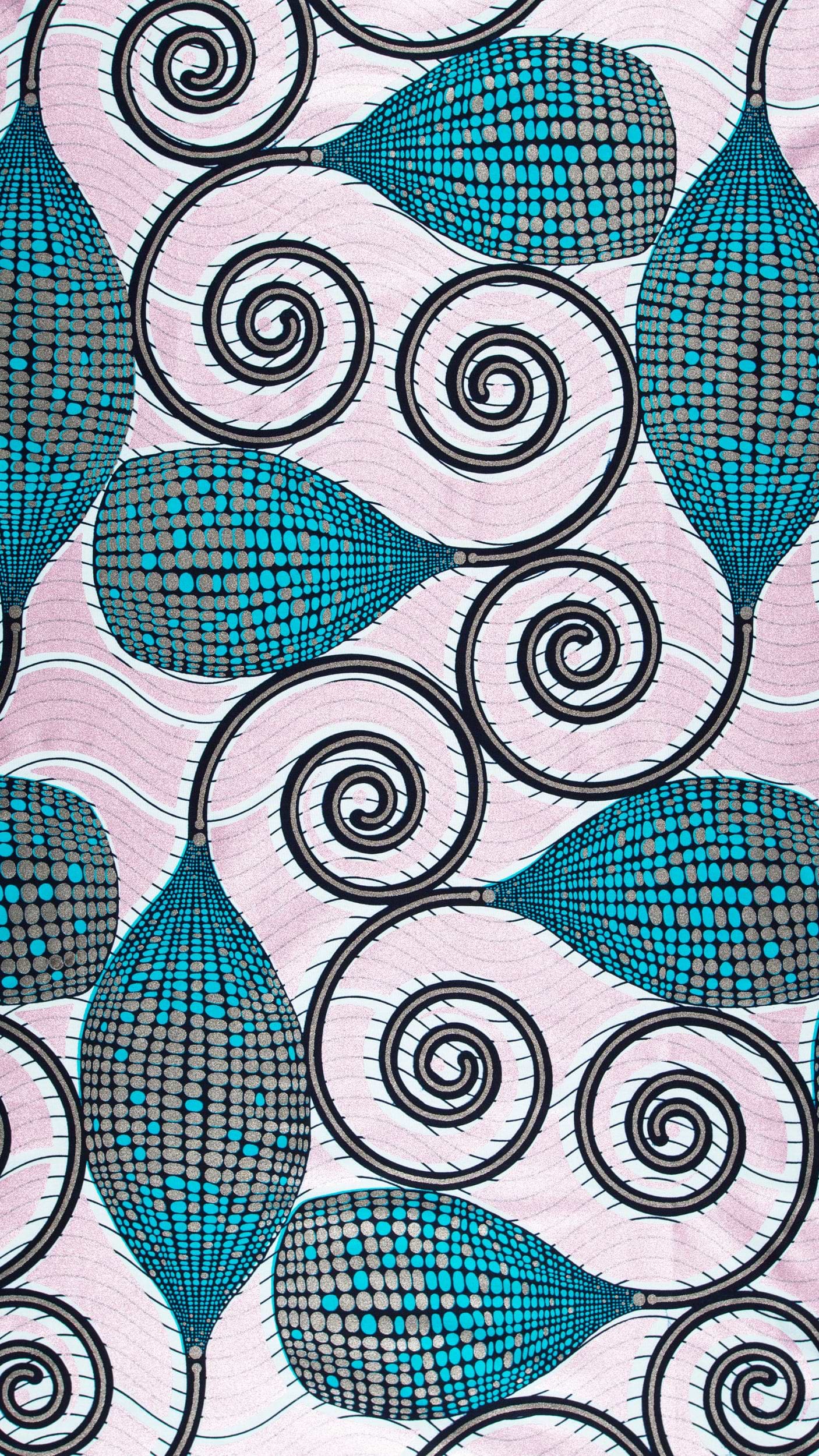 Vibrant turquoise gray teardrop-shaped patterns wax glitterglam vla1230.046