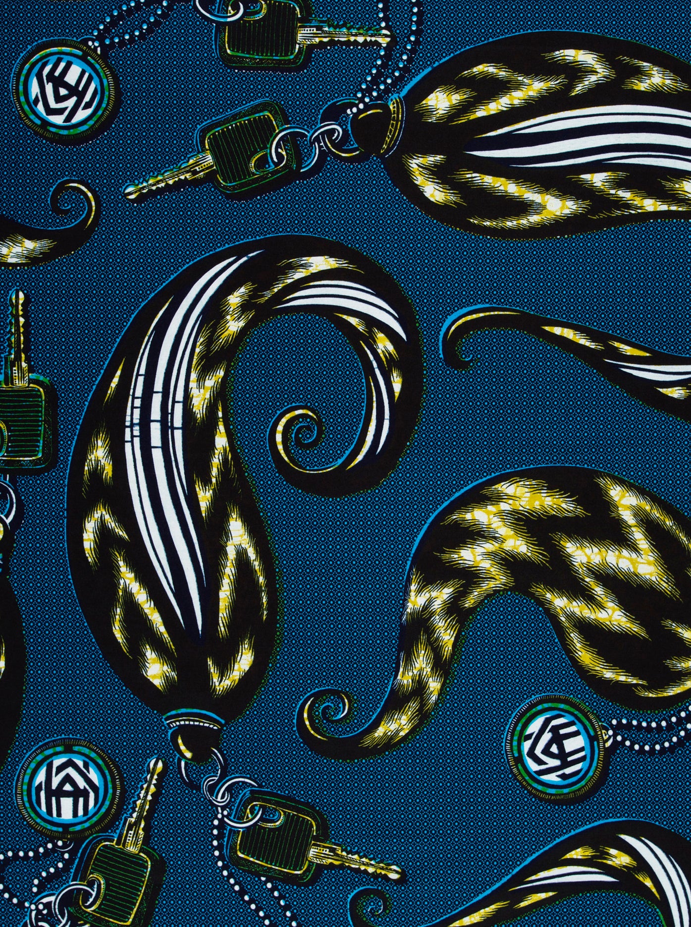 Dark blue fabric bold pattern wax hollandais vla1517.050