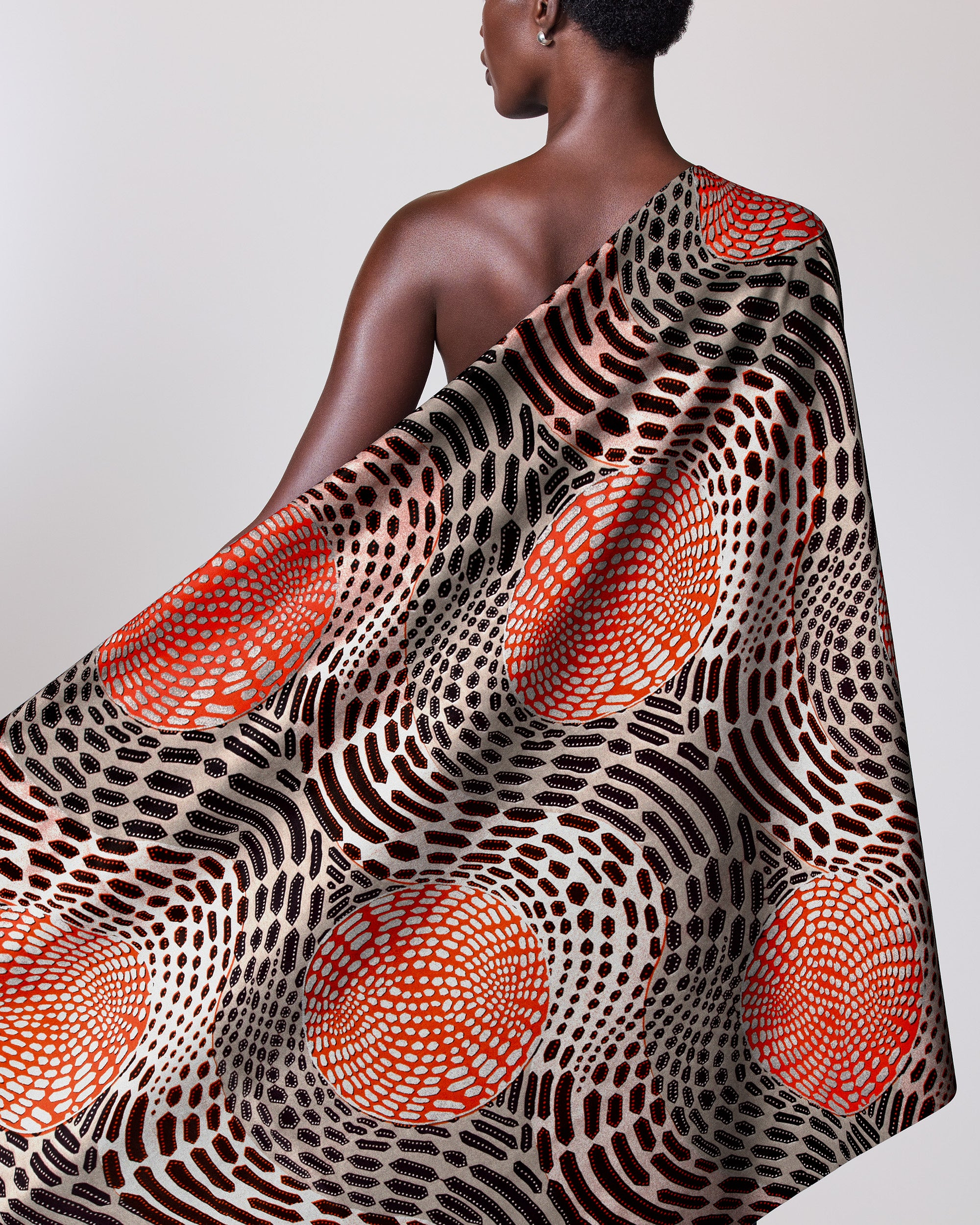 One-shoulder wrap dress bold african wax hollandais vlh1112.009