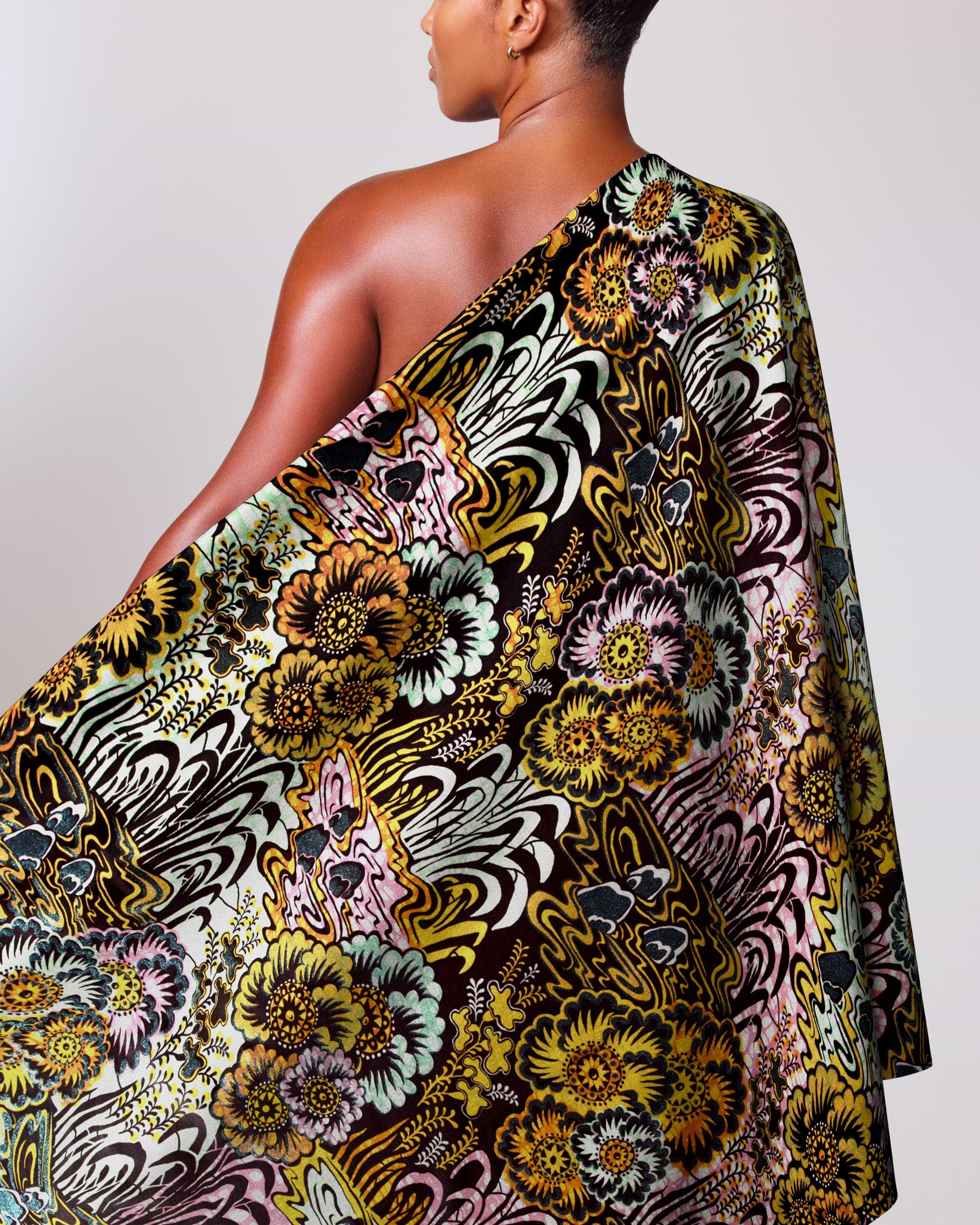 Vibrant one-shoulder wrap dress made grand super-wax vls0229.002