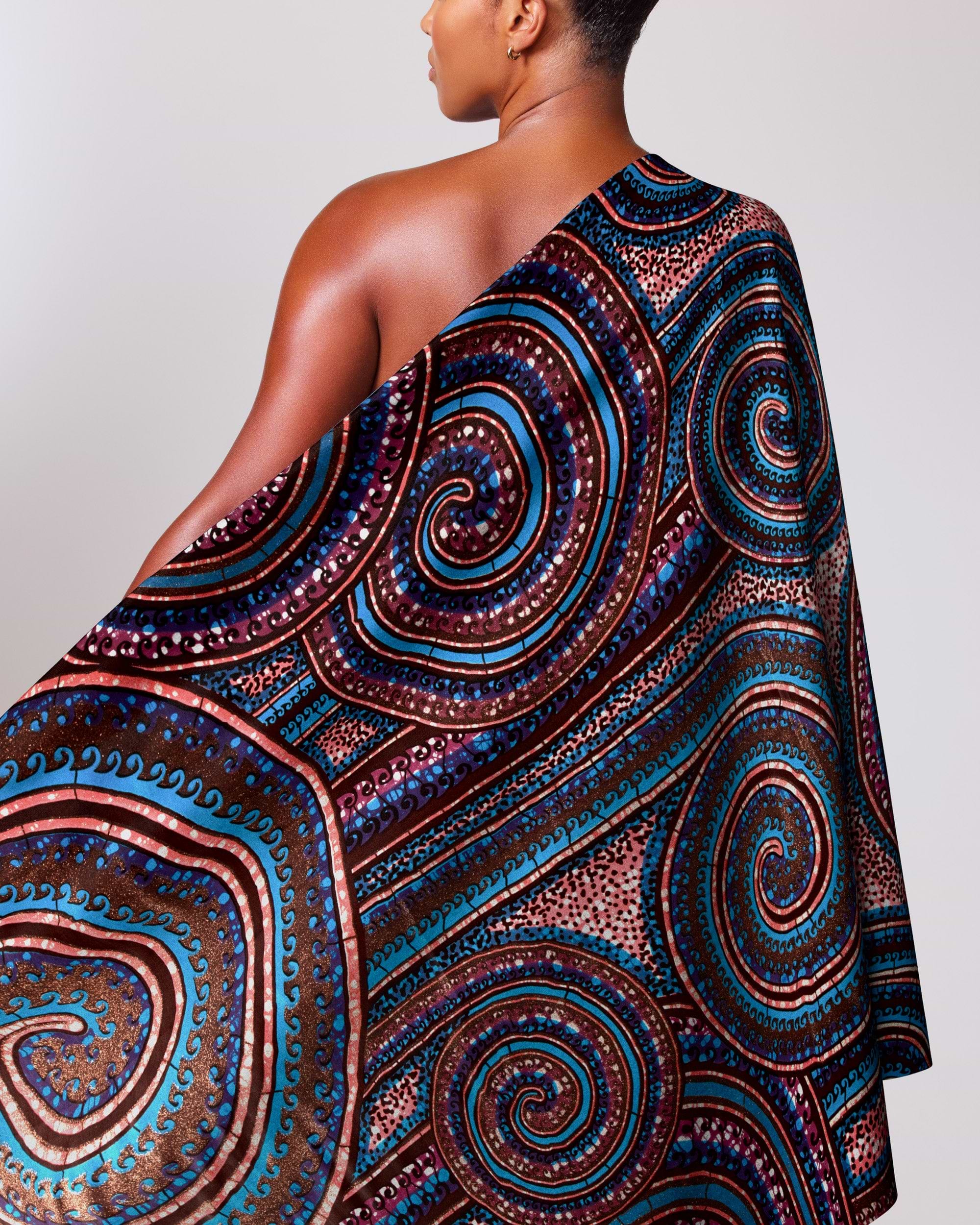 Vibrant one-shoulder wrap dress bold grand super-wax vls0388.004