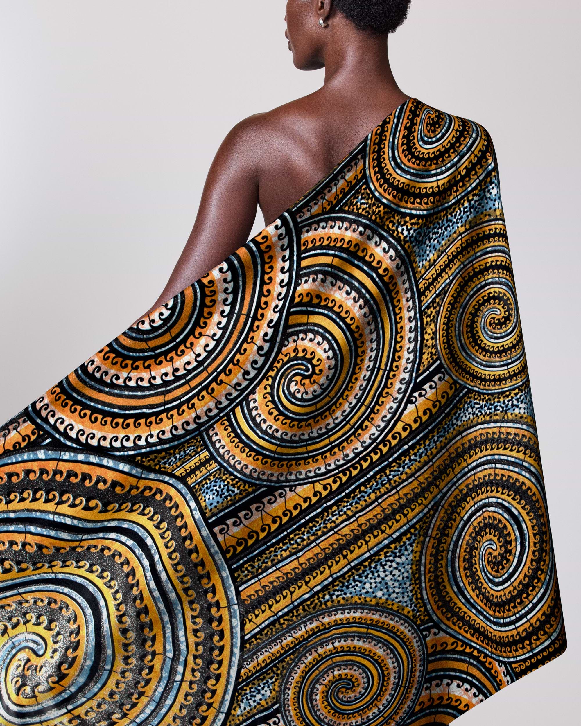 Vibrant one-shoulder wrap dress bold grand super-wax vls0388.006