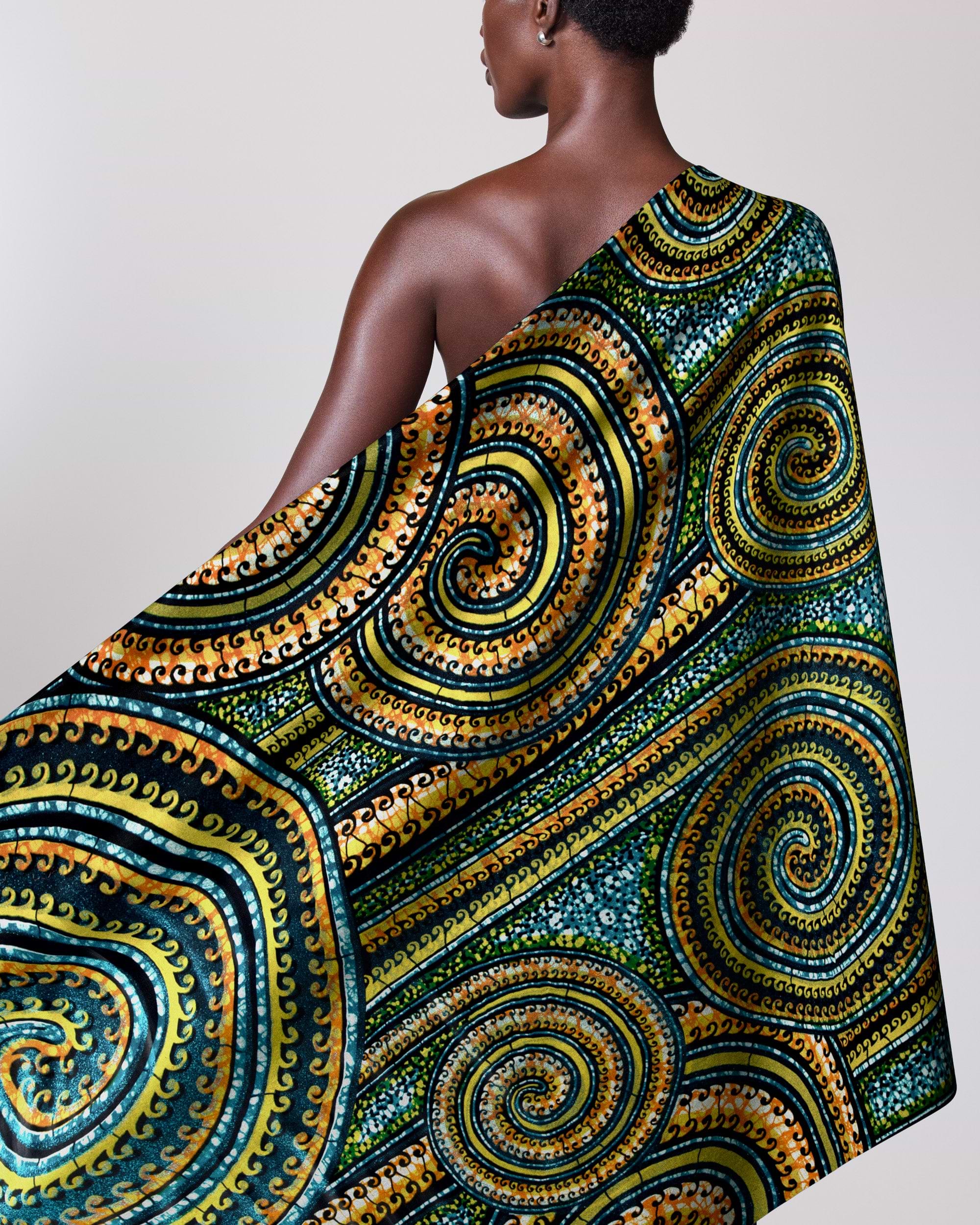 Vibrant one-shoulder wrap dress bold grand super-wax vls0388.008