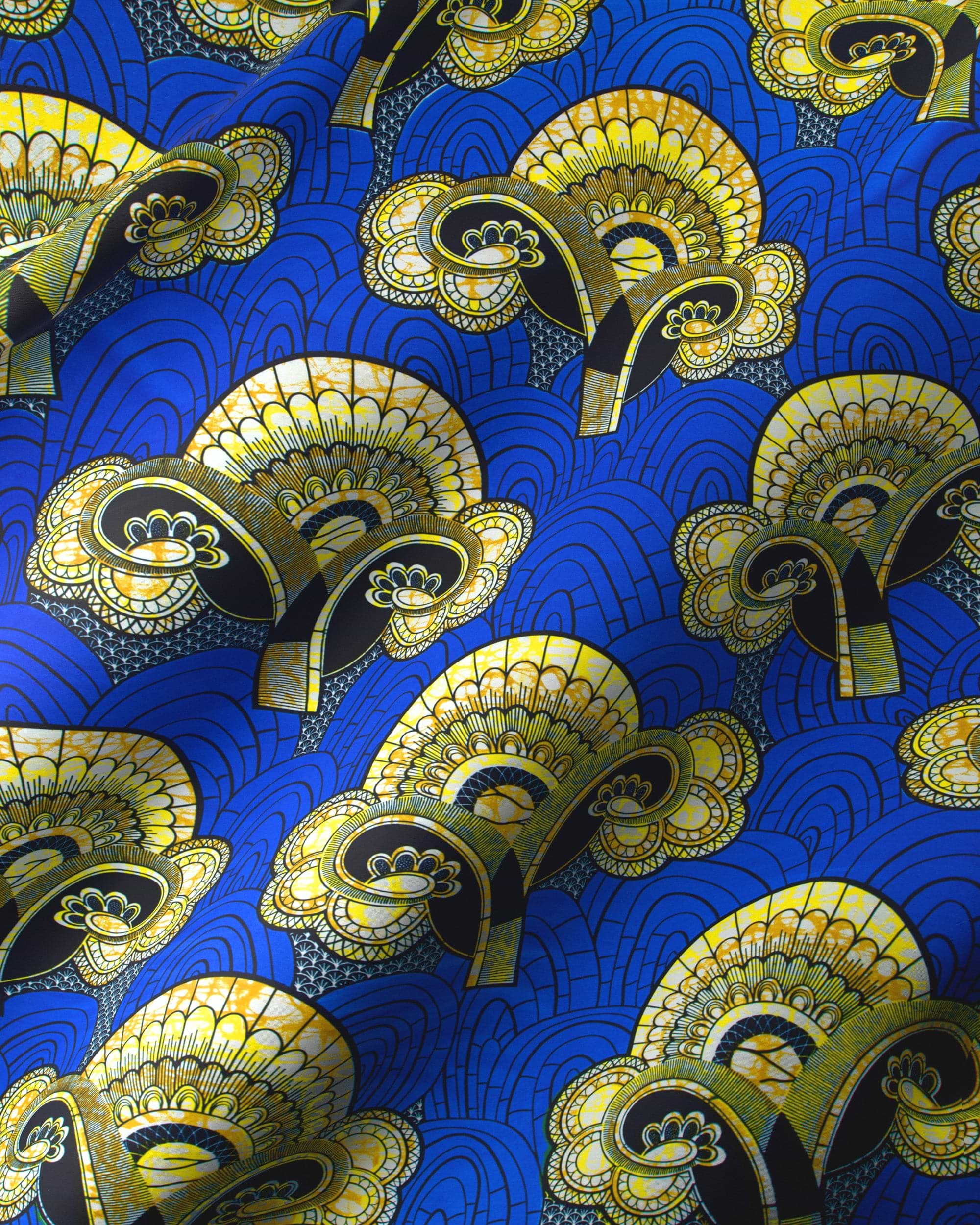 Vibrant blue african print fabric super-wax vls0421.011