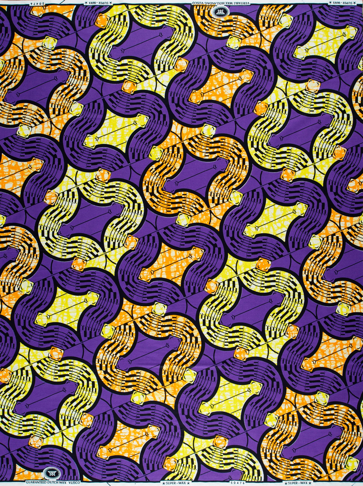 Vibrant purple yellow african print super-wax vls0476.003