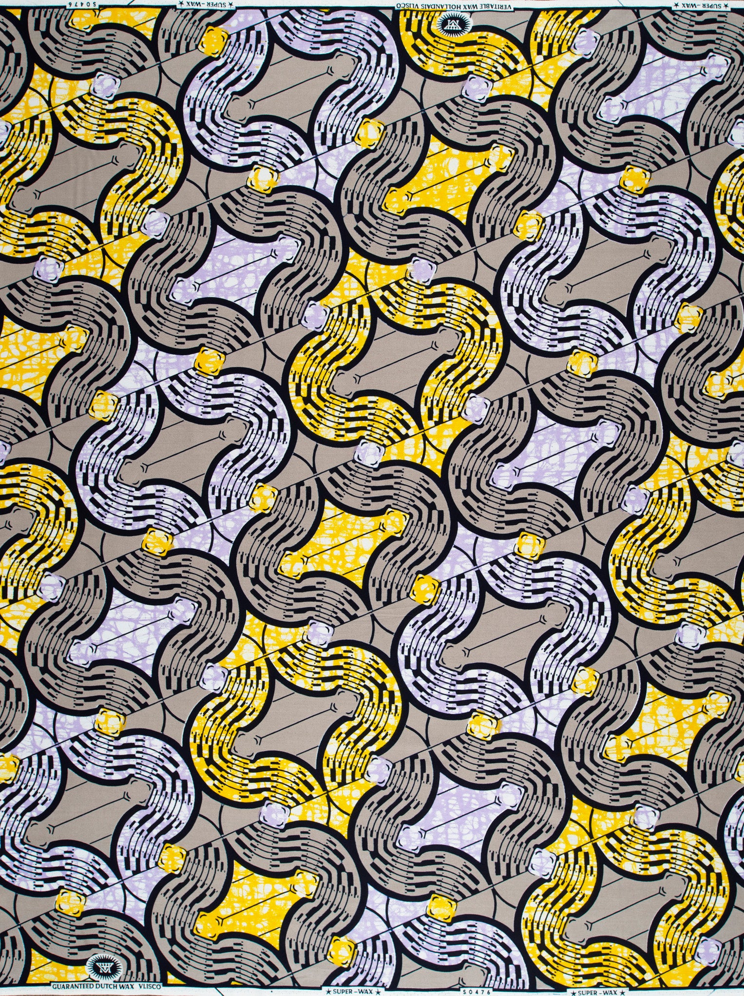 Vibrant geometric-patterned fabric bold yellow super-wax vls0476.005