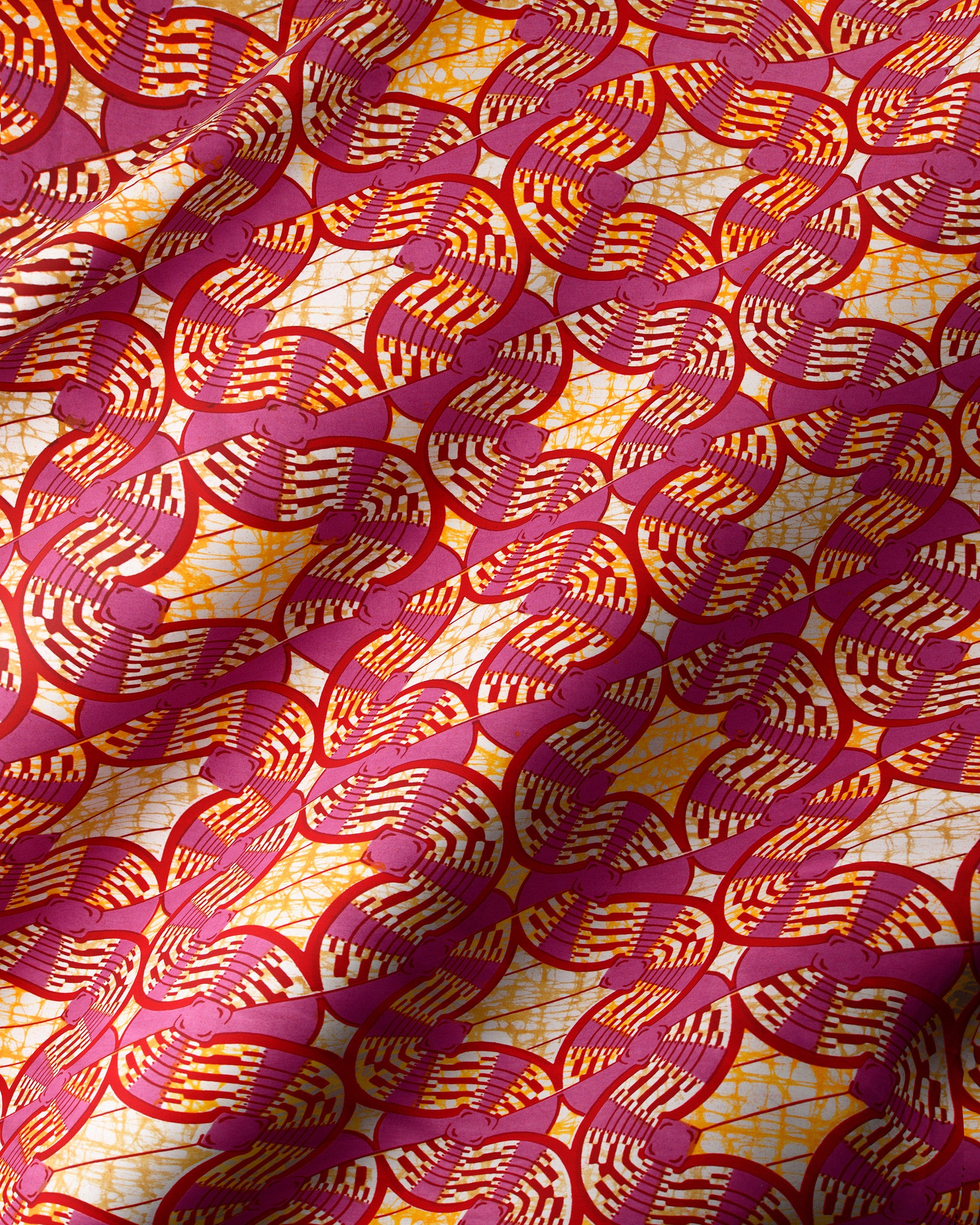 Vibrant purple red geometric-patterned fabric super-wax vls0476.008