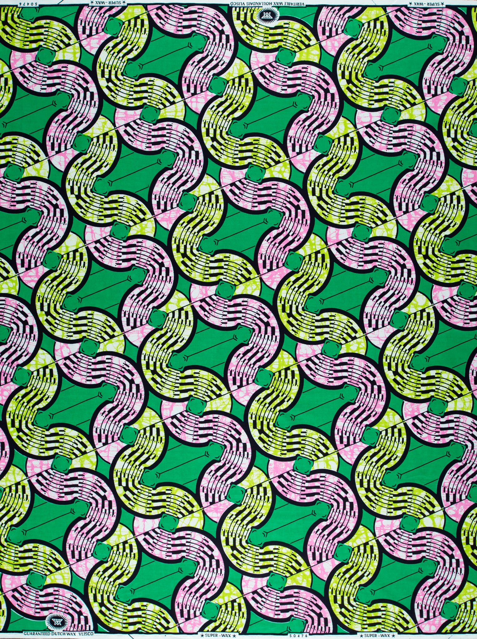 Vibrant green fabric bold pink super-wax vls0476.014