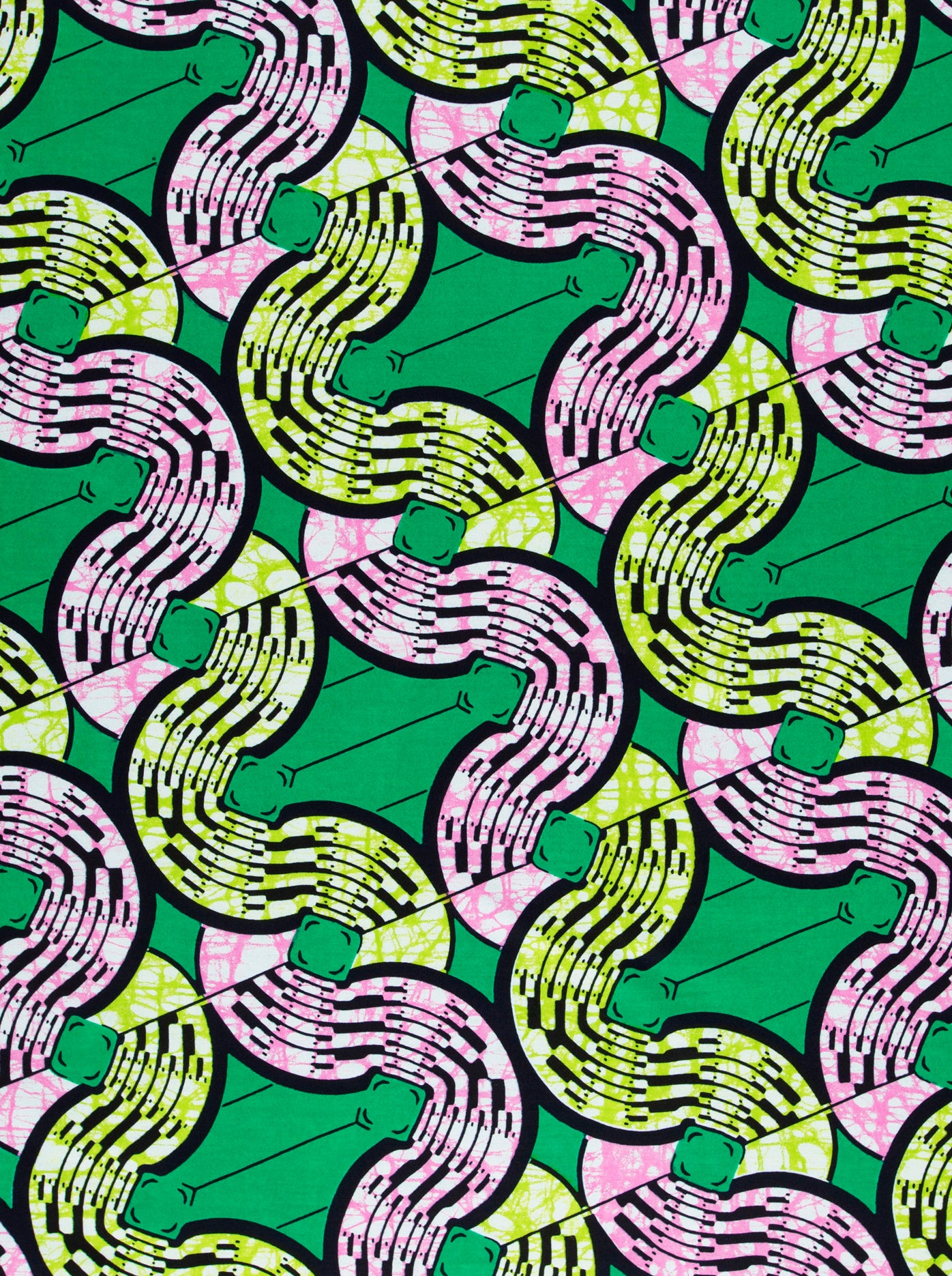 Vibrant green fabric bold pink super-wax vls0476.014