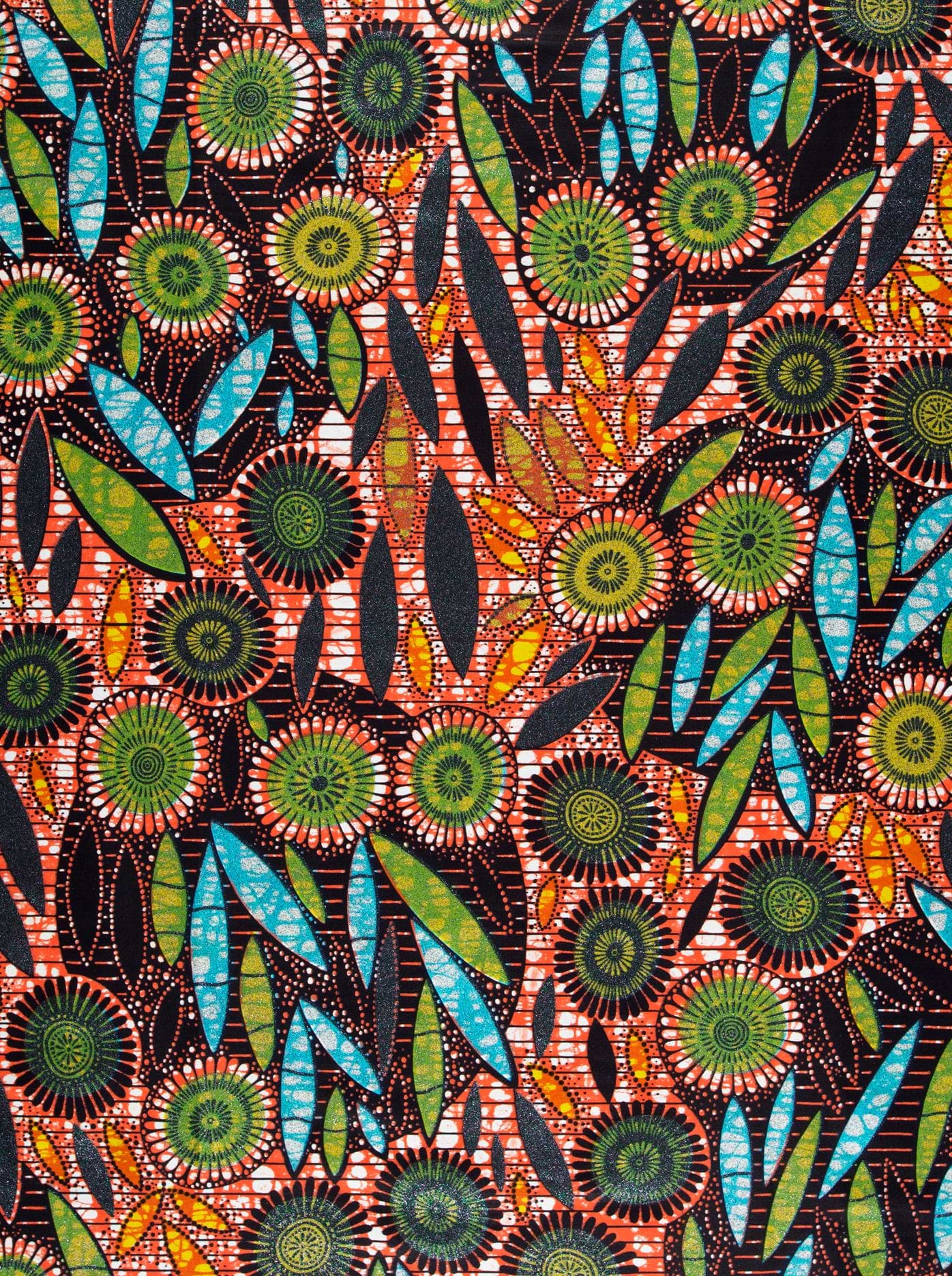 Floral leaf patterned fabric grand super-wax vls0949.002