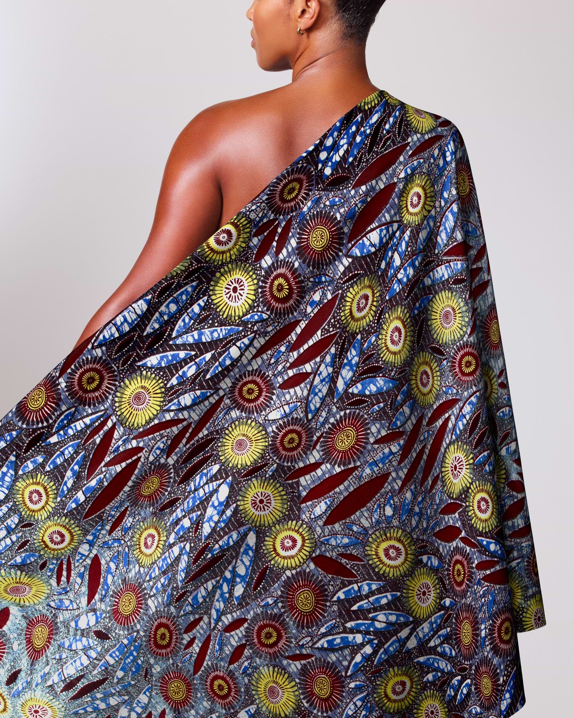 Vibrant one-shoulder wrap dress bold grand super-wax vls0949.005