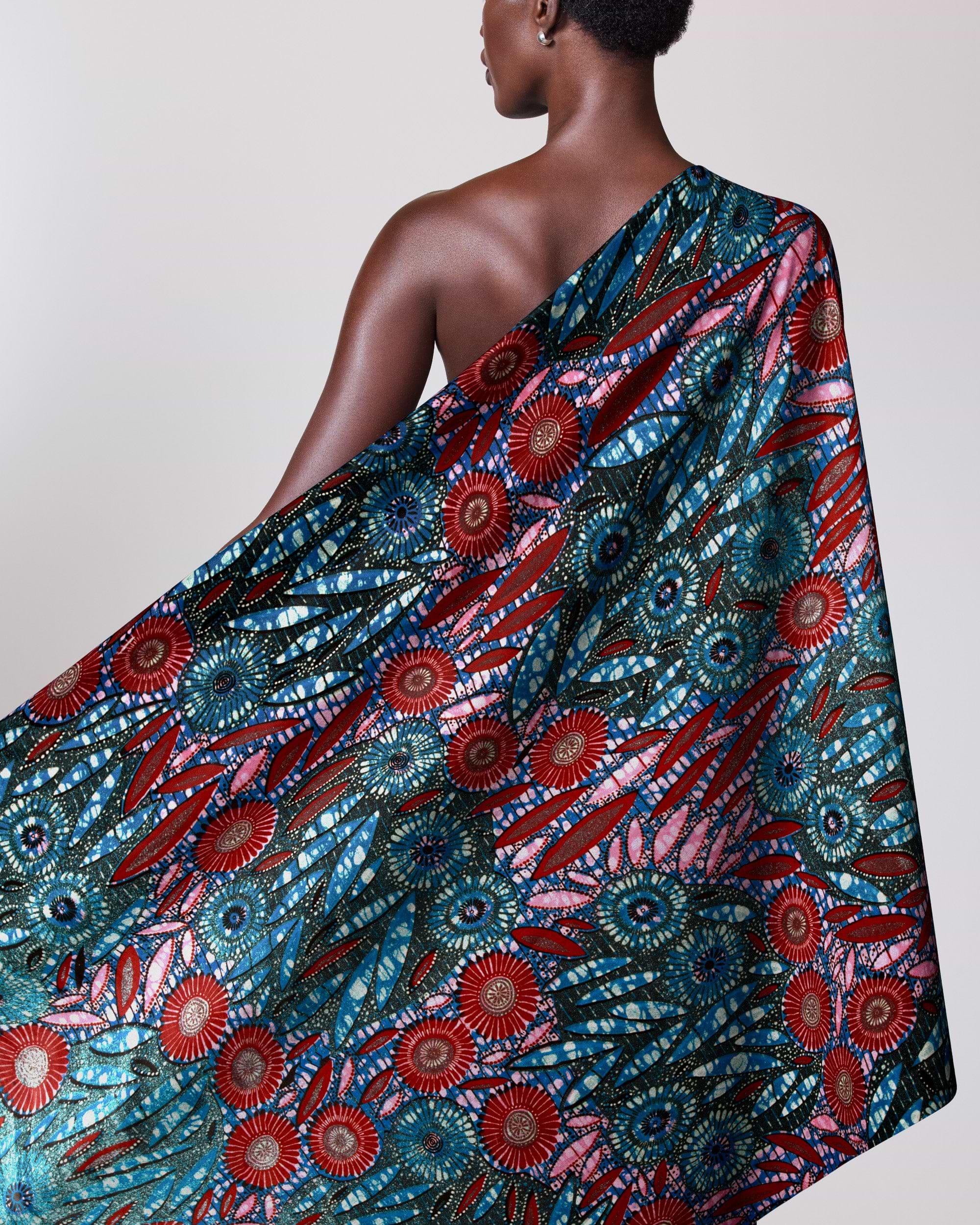 Vibrant one-shoulder wrap dress bold grand super-wax vls0949.010